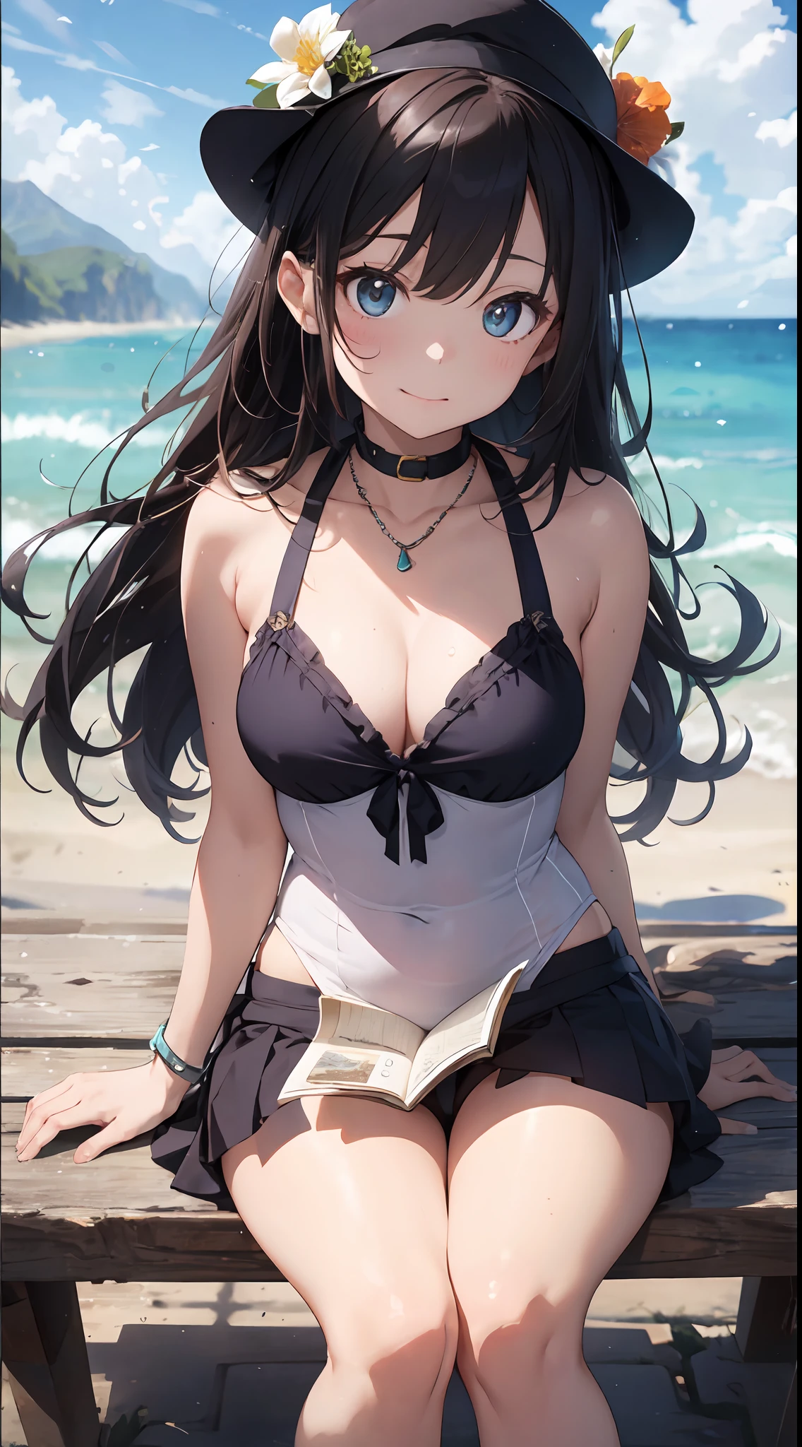 She was an attractive Japan college girl who loved the ocean。She had long, wavy black hair that fluttered in the wind.、Had deep, narrow eyes that sparkled like the sea。Her face is graceful and friendly、There was a delicate nose and plump lips。Her skin is smooth and radiant,、My cheeks were slightly red.。Her body is smooth and graceful.、Had natural curves and balance。She wore a white one-piece swimsuit。The swimsuit is made of cotton.、It felt soft and comfortable。The swimsuit has a halter neck that shows the shoulders and、With Roebuck showing his back、There were frills that added femininity。She wore a straw hat with a blue ribbon on it.、A cool and sparkling intelligence-enhancing bracelet made of glass of the same color as the eyes, and、A necklace made of shellfish that shows a love for the smooth and natural sea.、She also、I was wearing sturdy and durable casual and relaxed sandals made of leather.。
She was sitting on a wooden bench on the pier of a seaside town。The pier was surrounded by boats, fishing nets and seagulls。The sea is calm and blue、The horizon was clear and endless。The sky is clear and bright、The clouds were fluffy and white。The background has depth and perspective.、It looked realistic and three-dimensional。(quality: 2) (picture quality: 2) (detail: 2) (masutepiece: 2) (Official art: 2) (meticulously detailed masterpiece: 2) (realistic in every detail: 2)
She smiled kindly and looked at the camera、Showed a warm and sweet personality。She had a book on her lap。The book has a colorful cover with a picture of a mermaid.、It is made of paper and、It felt new and exciting。She opened the book and read the words softly。The words sounded like a fairy tale。She was holding an ice cream cone in her right hand。The ice cream cone has vanilla ice cream sprinkles on it.、It is made of milk,、It felt cold and creamy。She licked it with her tongue。It felt cute and playful。Although her eyes were expressive and charming,、At the same time, pure、Calm the viewer、There was also a s