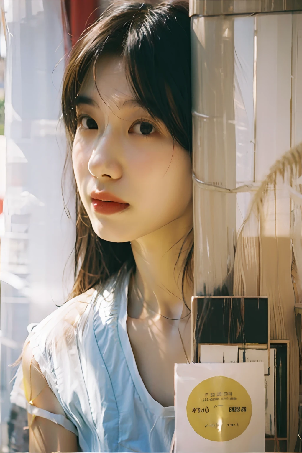 Long hair of a 20 year old woman, shades,pastel colour,hight contrast,Natural skin texture,ultra-realistic realism,the soft light