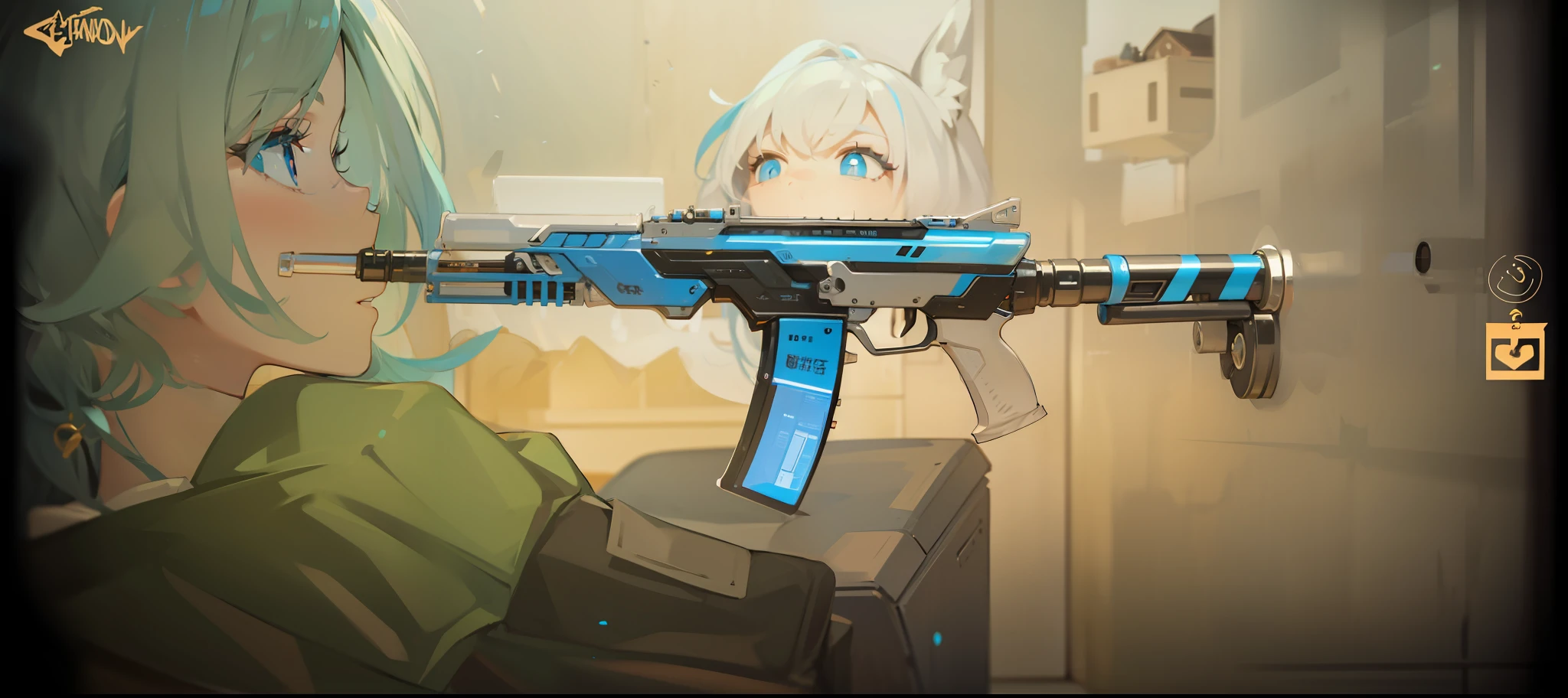 blue hairs，Blue pupil