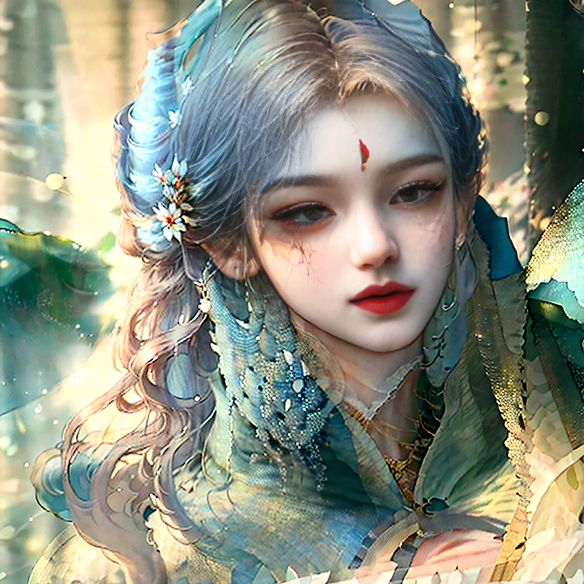 Antique beauty,Fresh and unearthly,Gorgeous and delicate,The details of the costumes are exquisite,Touching eyes and soft expressions,Under soft light,Pose gracefully,It's like a person in a picture。 --auto