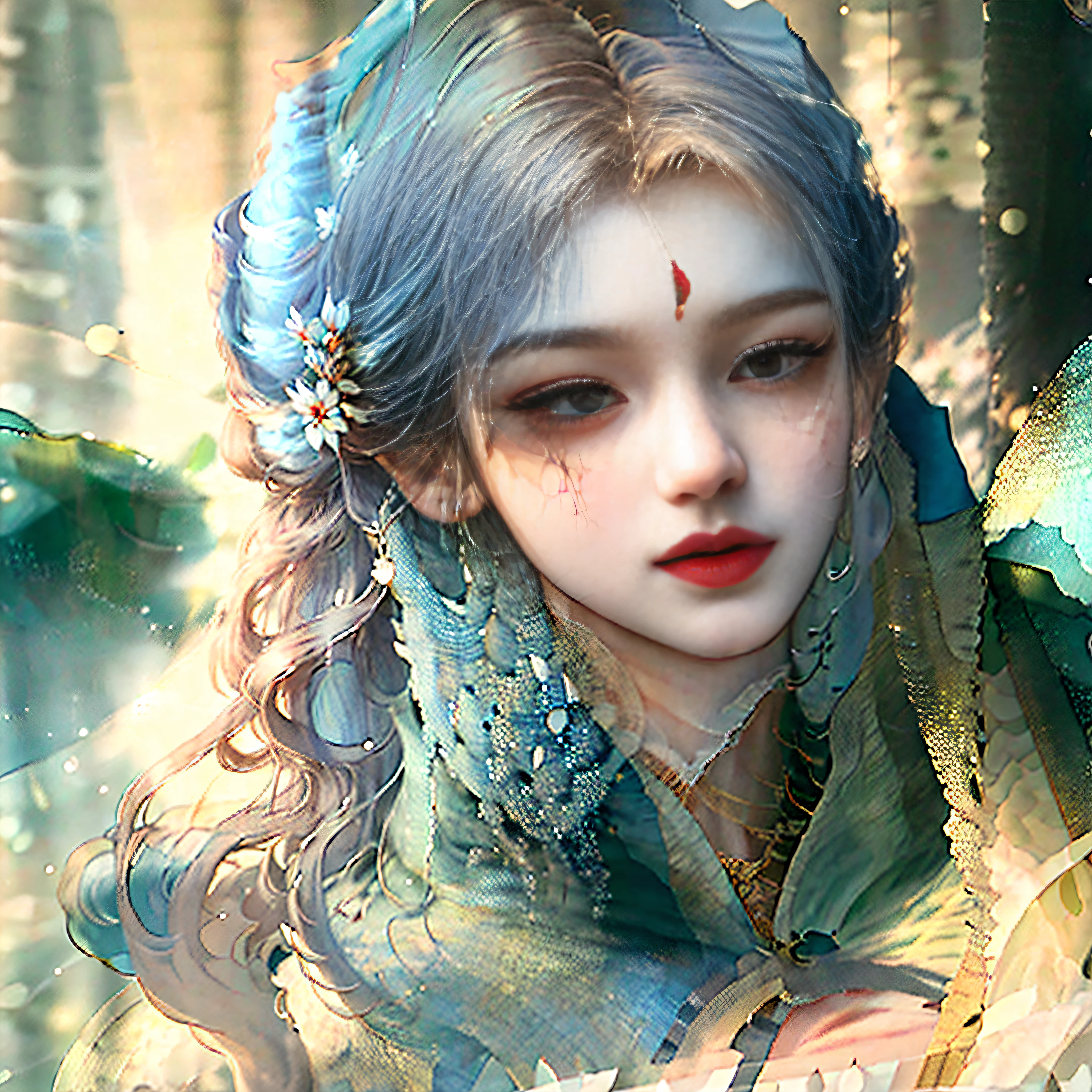 Antique beauty,Fresh and unearthly,Gorgeous and delicate,The details of the costumes are exquisite,Touching eyes and soft expressions,Under soft light,Pose gracefully,It's like a person in a picture。 --auto