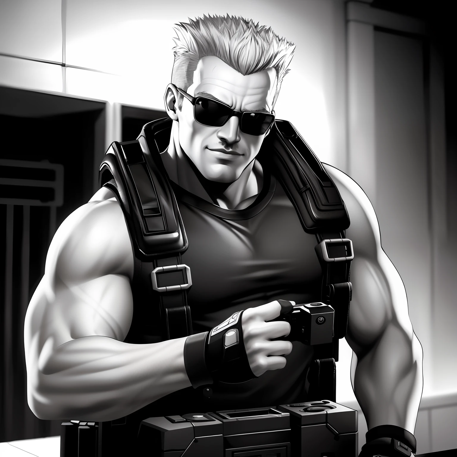 duke nukem, monochrome