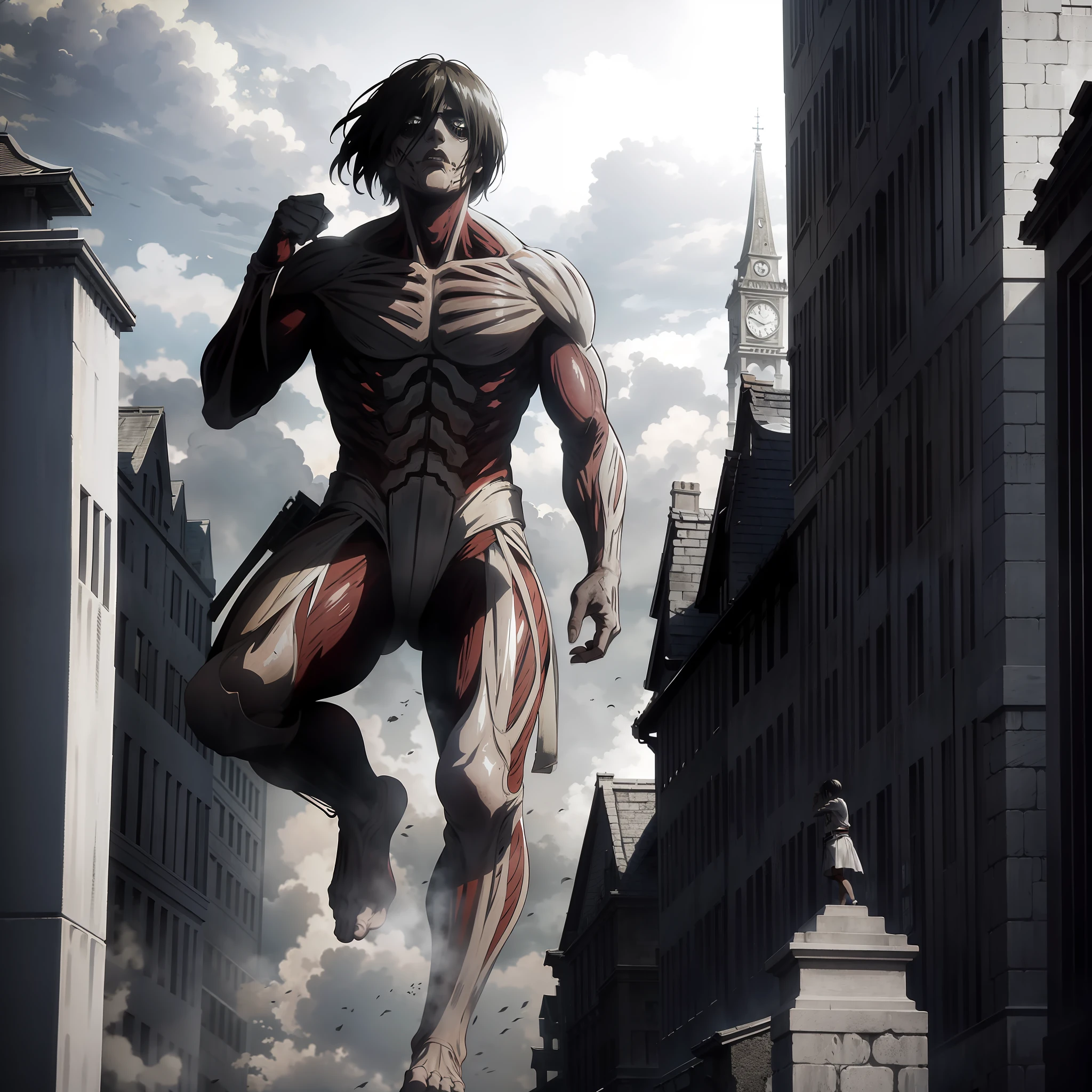 Attack on Titan" black and white