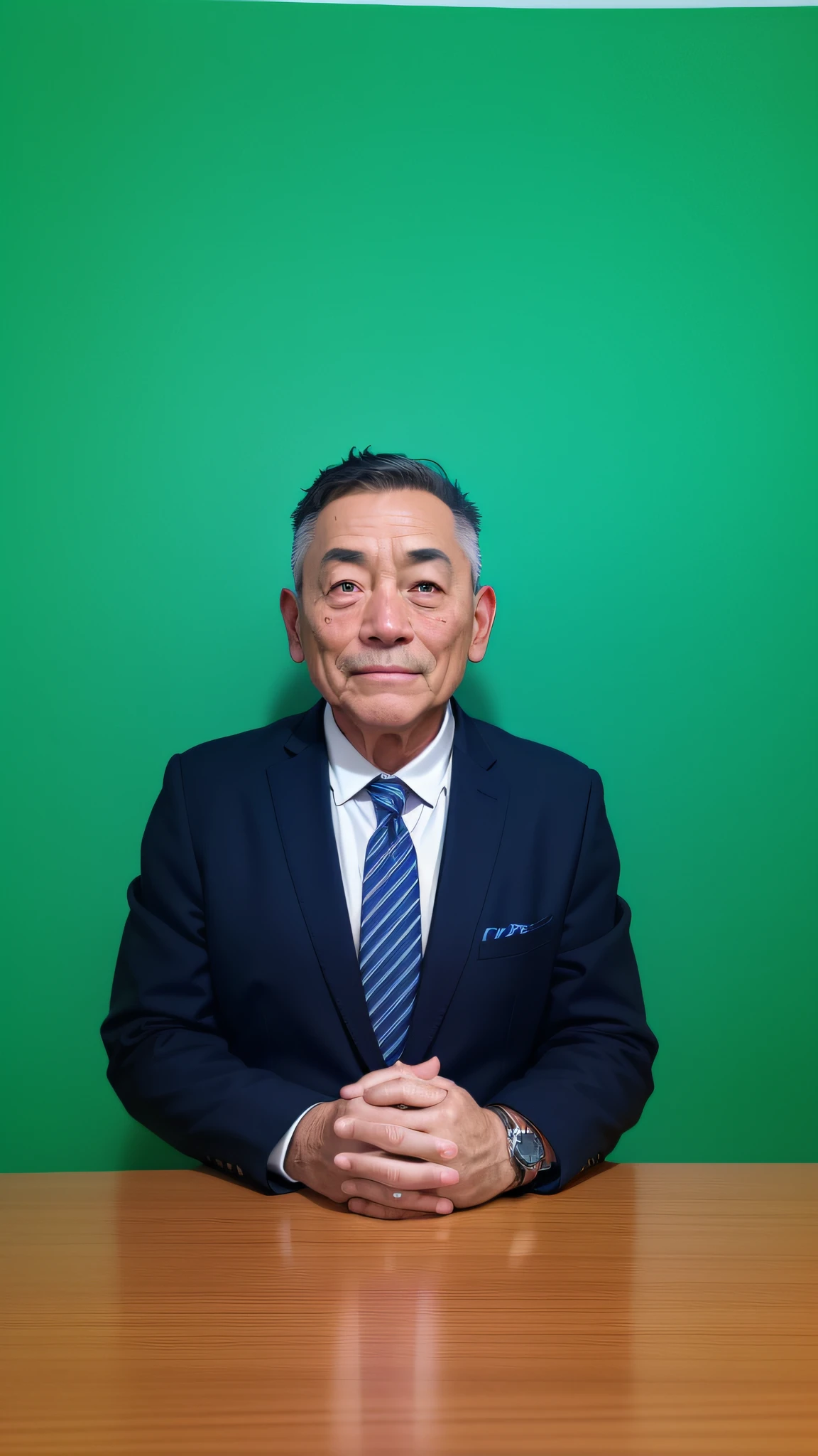 （8K，RAW photos，best qualtiy，tmasterpiece：1.2），（realisticlying，Photorealistic and realistic：1.30），Hyper-detailing，超高分辨率，1 man，Super big eyes,open both eyes,The eyes are shining,looking at viewert，Mature detail face，ssmile，smal，The face of vicissitudes，clean and uncluttered，There is a little age spot，Natural skin texture，extra very short hair，profesional lighting ，Hand strap designer watch， --auto