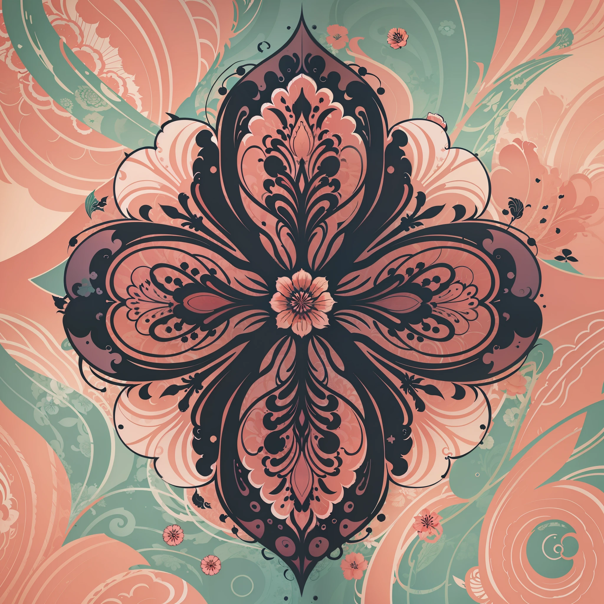abstract lily flower wallpaper, vector style, splash ink, colorful, intricate