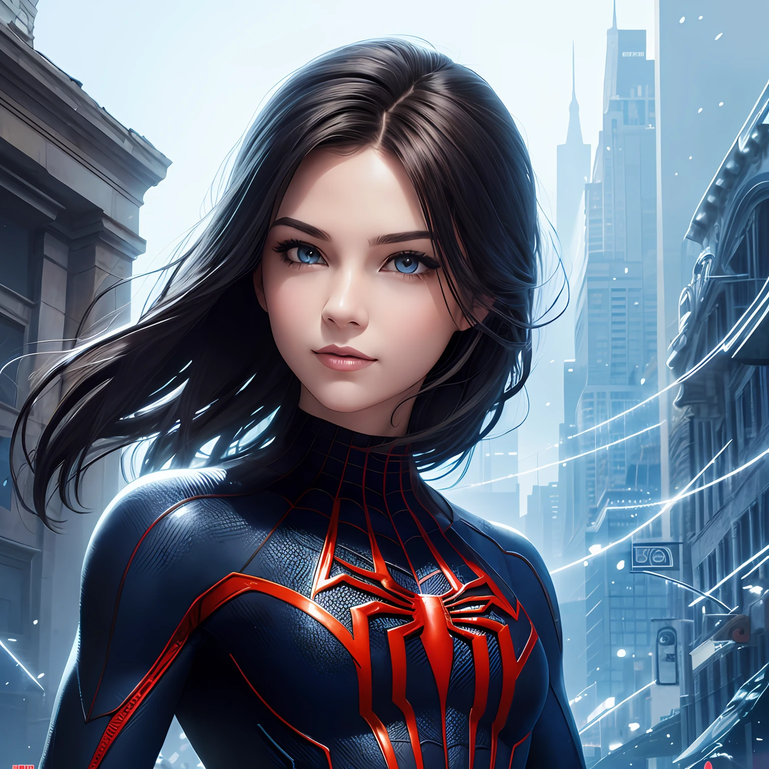 (Award Winning Digital Artwork: 1.3) of (Sketch: 1.3), (Vibrant: 1.3) Spidey, EmmaRob, CGSociety, ArtStation, (Saturation: 1.3), (Close Portrait: 1.3), (Female: 1.4), (beautiful: 1.4), (charm: 1.3), handsome, calendar pose, perfect detailed eyes, studio lighting, themed background --auto