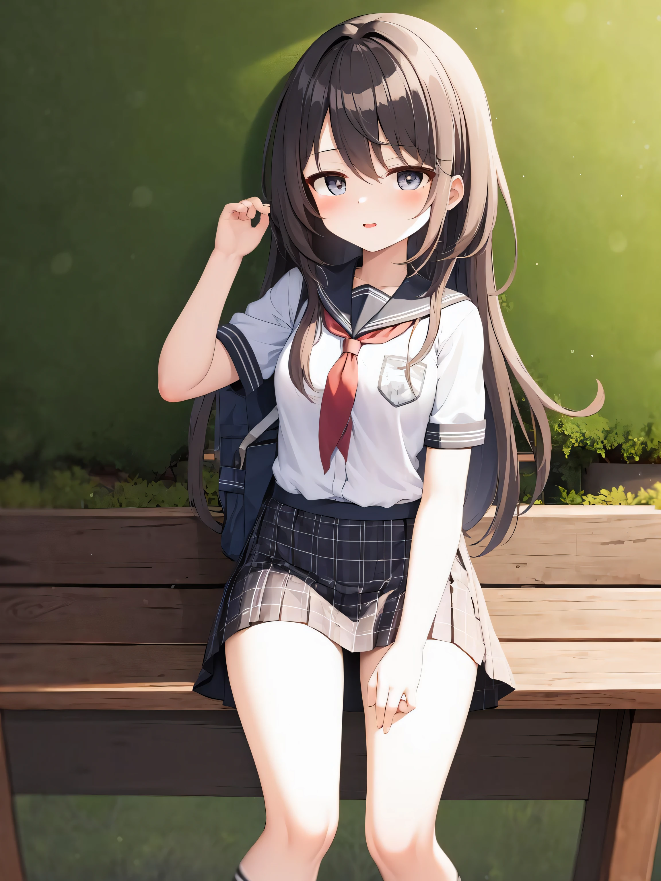 masterpiece, best quality, 1girl, soli, school_uniform,