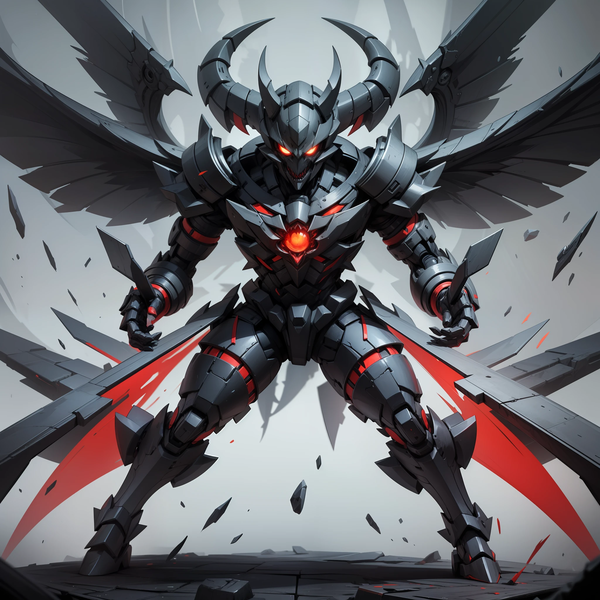 ((game design, Masterpiece, Best Quality, hiquality, hight resolution, Ultra-detailed, transparent background)), Shaks is a demon, blinding and stunning their victims, The appearance of shaks should cause disgust and anxiety. It can be mutilated, A distorted figure with huge fangs and sinister eyes. His model must convey his incomprehensible power and malice. in full height