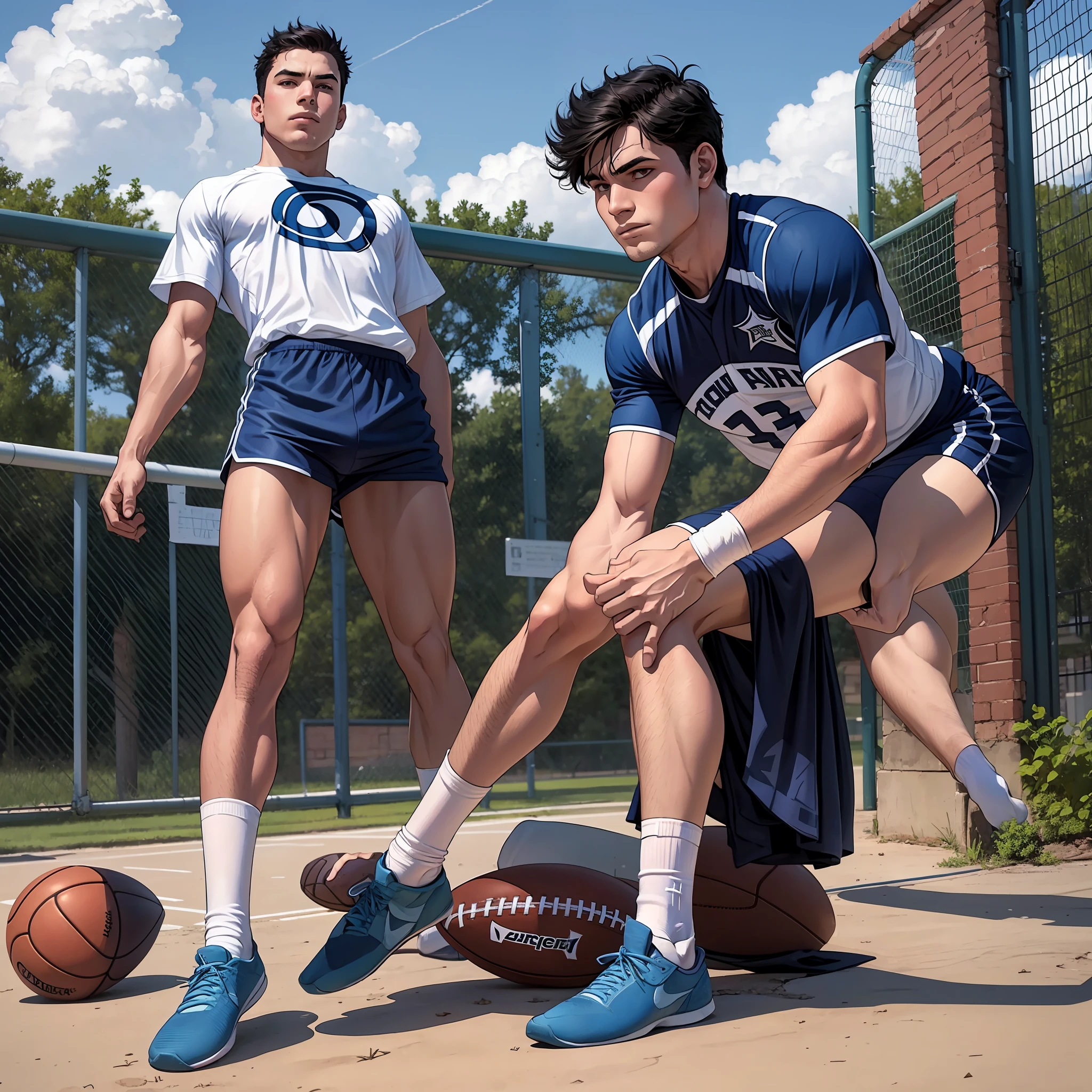 Wear white socks，Sports boys --auto