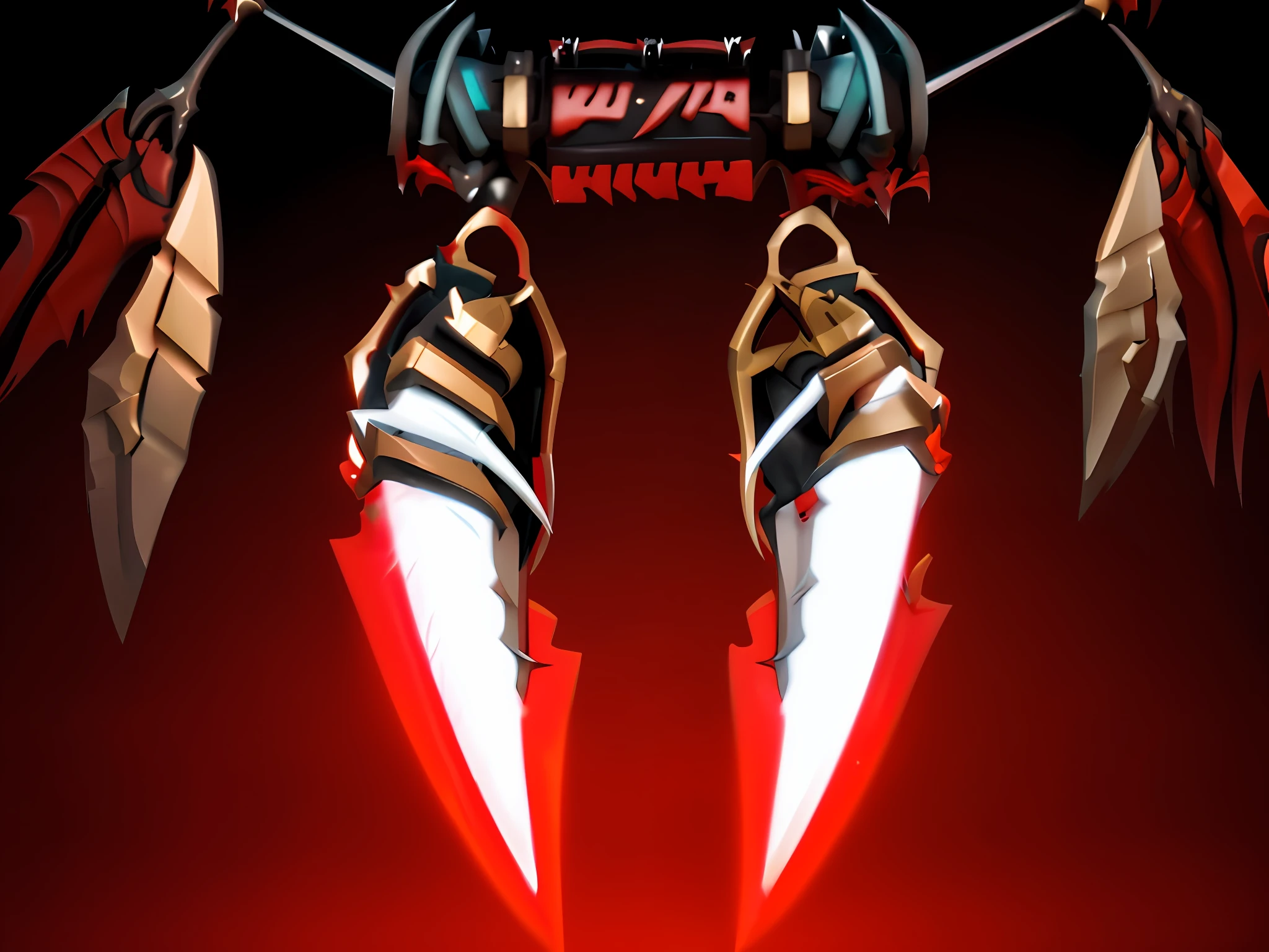 Vampire fangs, wielding kunai, style of ghost blade, war blade weapon, sharp robot dragon paws, robot dragon claws, iron claws, oni horns, carnage fangs, Dragon claws, Sharp dragon claws, 6 claws, sharp robot dragon paws, blades, Avatar image, dual swords, Metal claws, Sharp claws