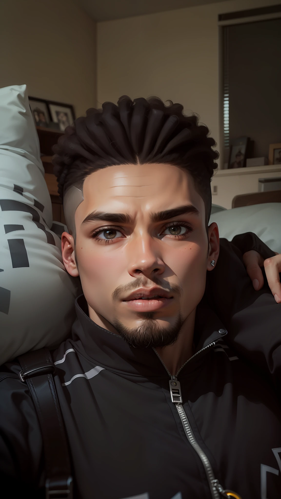BaHomem de 17 anos,afro,estiloso,estilo jogo,cabelo preto,alta qualidade 16k,fundo de quarto,hanger bed and pillow 
Ring on the finger --auto