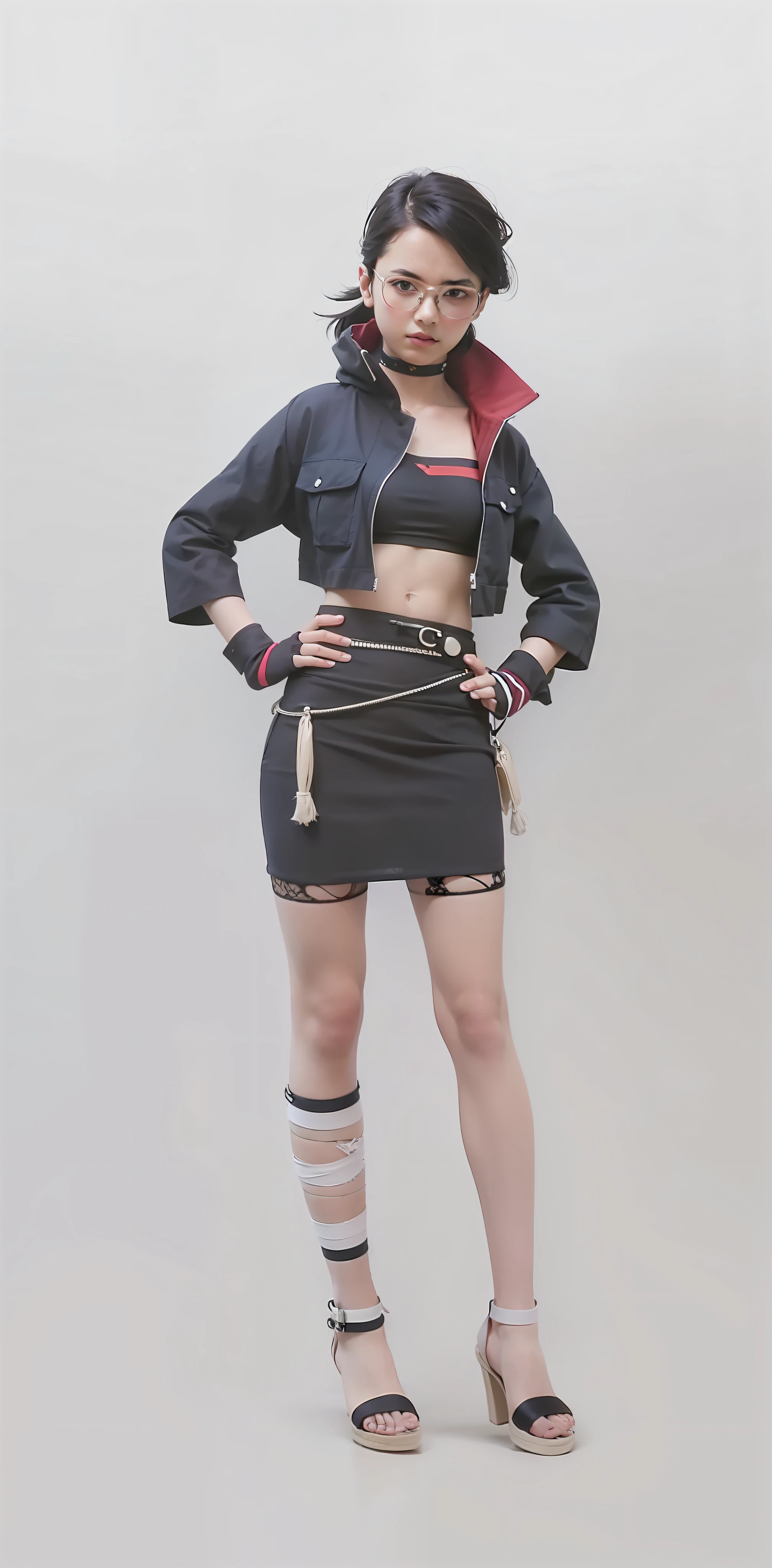 Sarada, Wearing red bikini, photorealistic, masterpiece, best quality