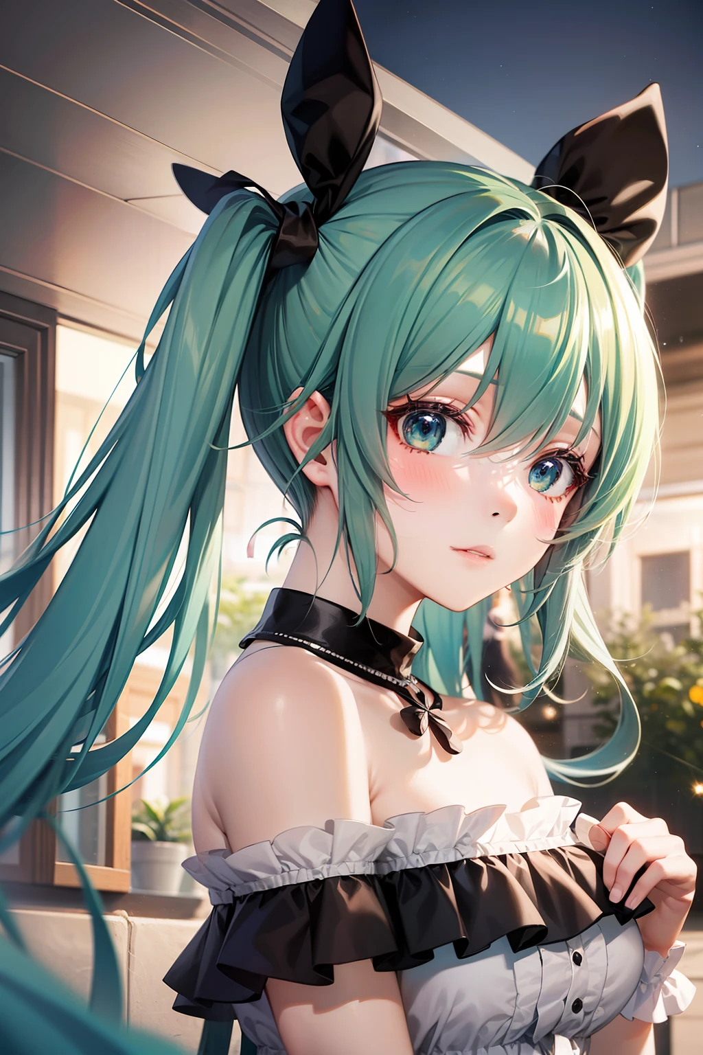 2 girls, Hatsune Miku and Kirisame Marisa
