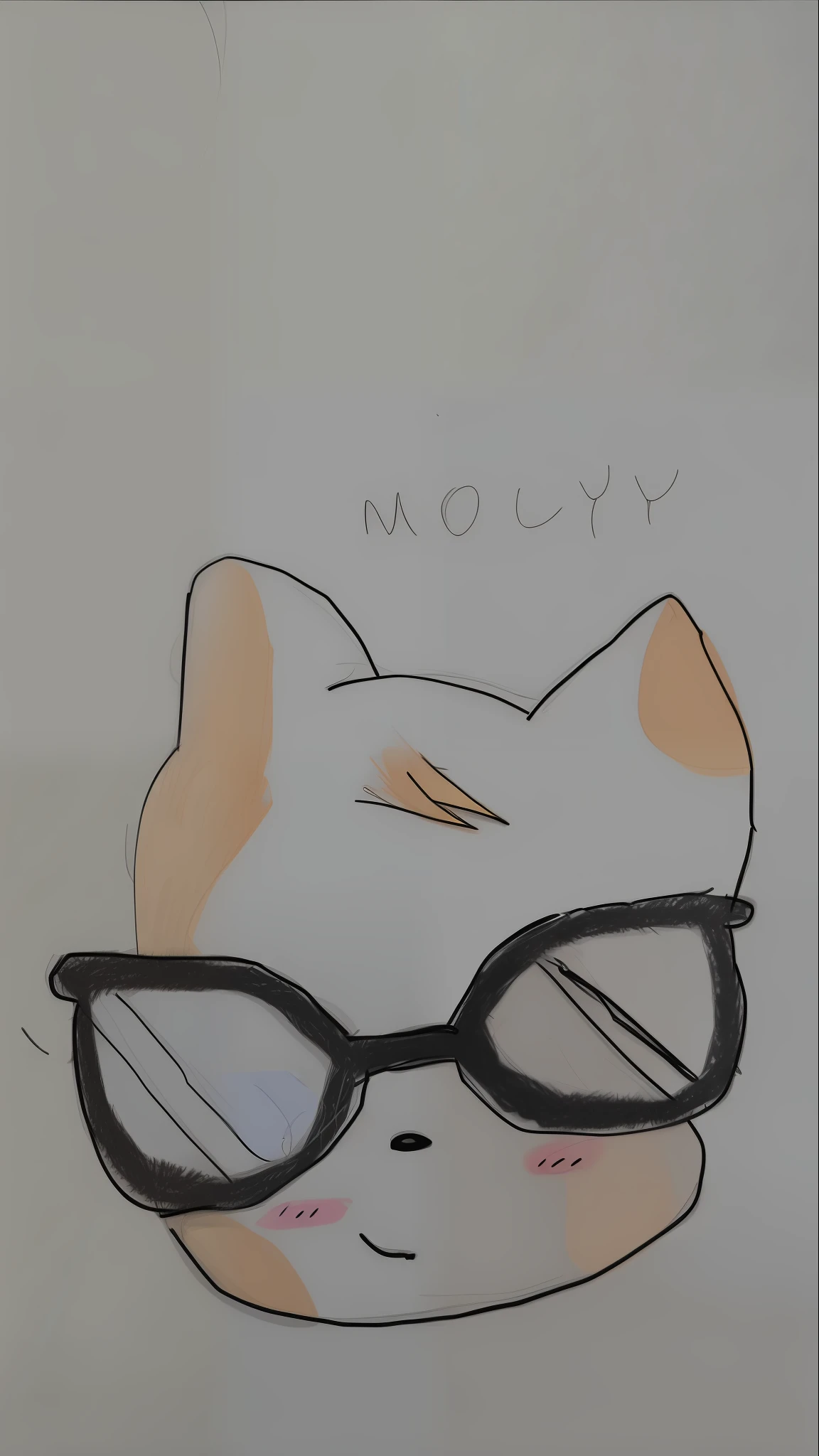 drawing of a cat with glasses and a no y sign, professional furry drawing, art in the style of joshy sly, pov furry art, !!wearing modern glasses!!, sketchy artstyle, looking heckin cool and stylish, poorly drawn, space molly, gloomy, inspired by Malcolm Morley, an anthro cat, anthro cat, moody atmospheric