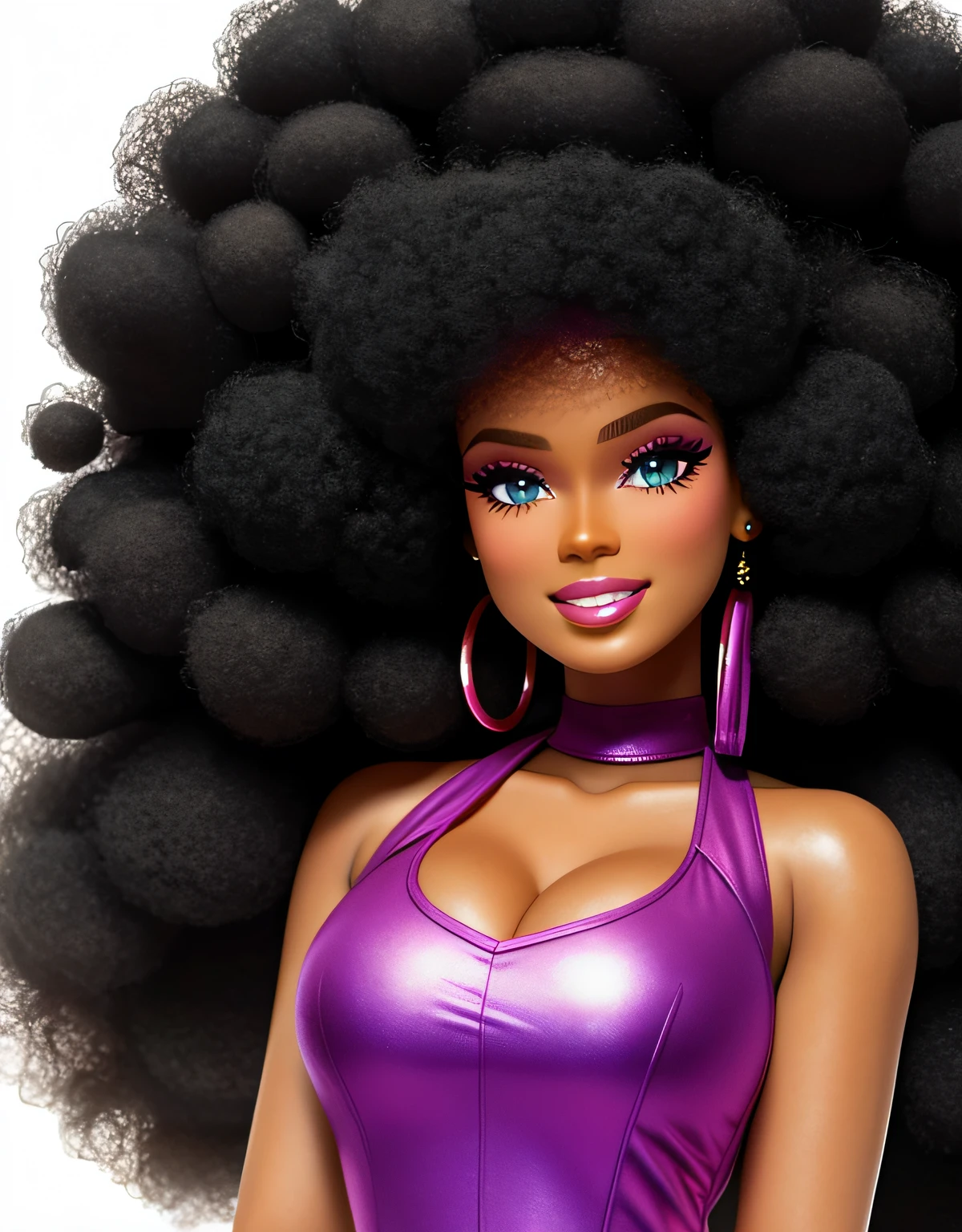 barbie negra cabelo afro desenho 4k