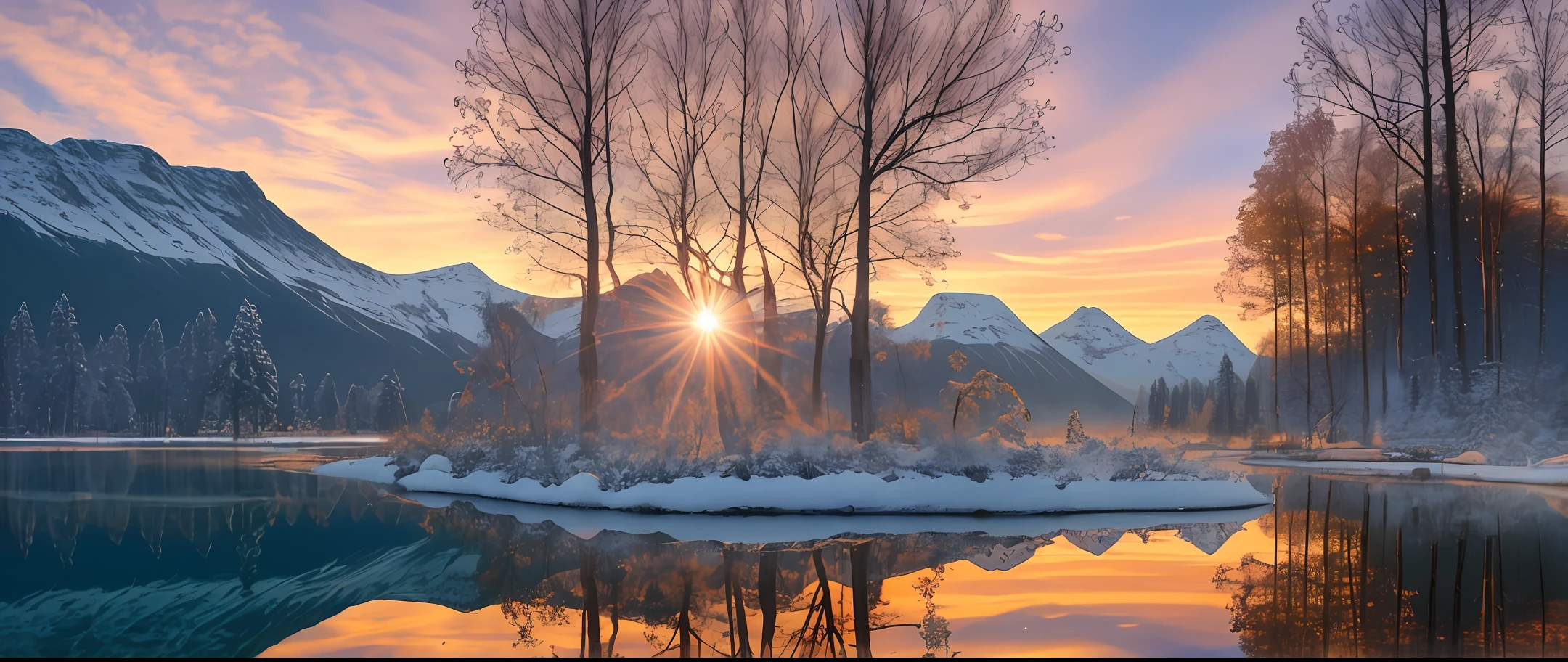 rustic，sunraise，Real winter