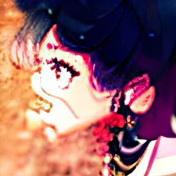 Highest image quality,Outstanding details,超高分辨率,Anime girl with long black hair and black dress standing in the garden, gothic maiden anime girl, yandere intricate, in style of cytus and deemo, author:Hosomura Kane, romanticism lain, gapmoe yandere grimdark, pixiv daily ranking, 1 7 years old - anime girl,Shiraishi apricot,Dark environment,Holding red flowers in both hands,Flowers shine on the face