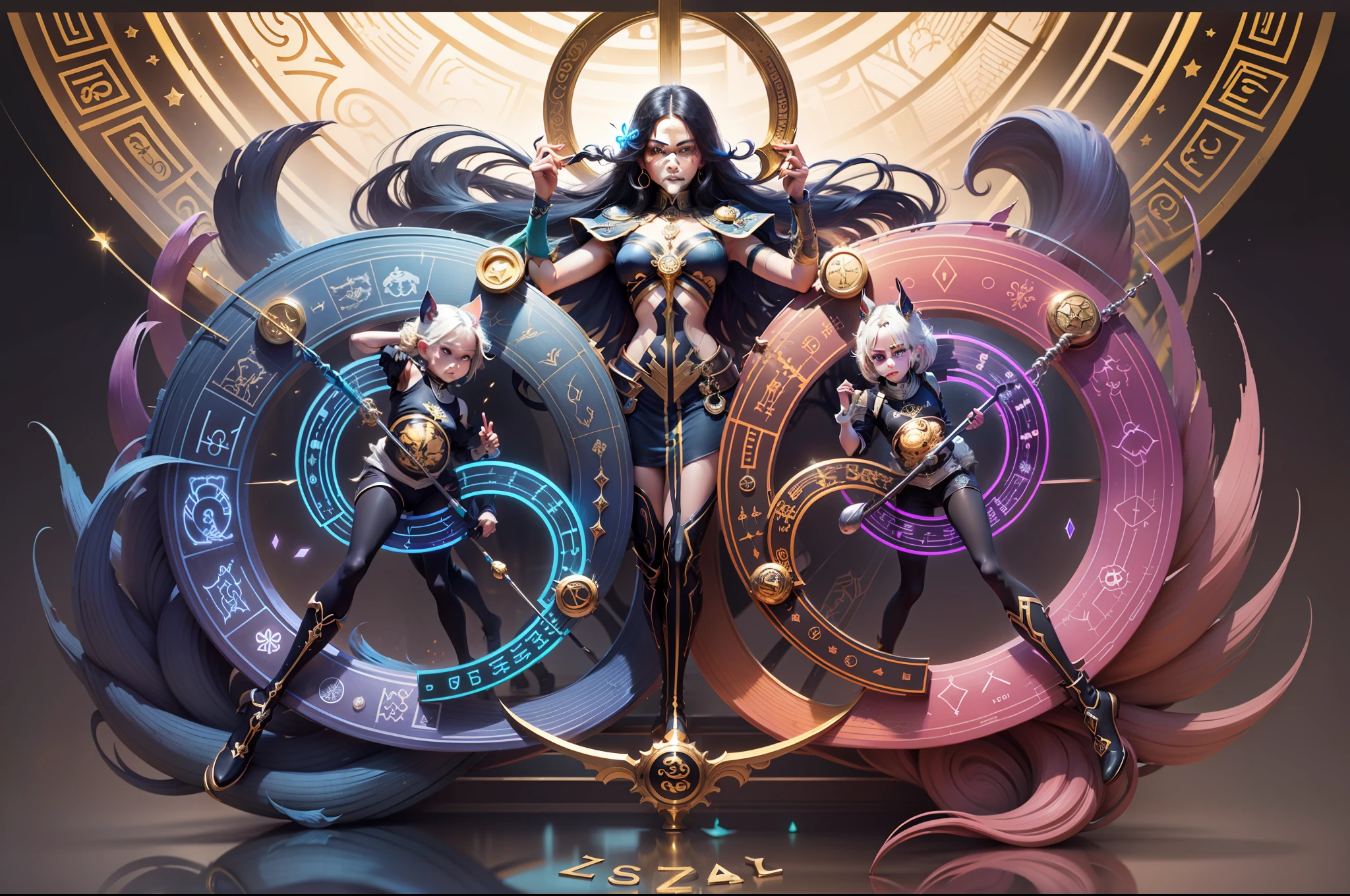 Design the symbol for the zodiac sign of Libra: the Scales - an emblem of balance, justice, and harmony, featuring two horizontal lines connected by a bar in the center. --auto --s2