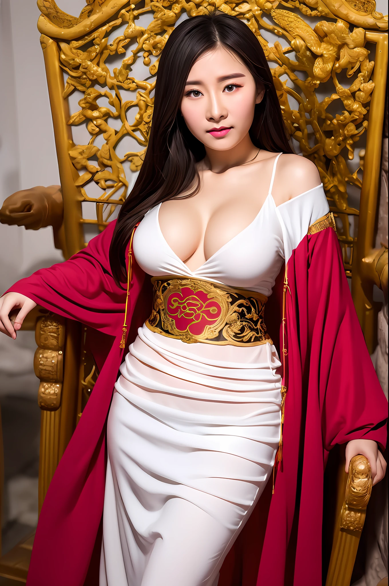 （NSFW）， full bodyesbian，（Empress of ancient China），（Phoenix robe），（Robes），ancient Chinese costume，period costume，Empress of ancient China，There is only one person in the photo，Solo photos，，（China-style），Ancient emperors，emperor，