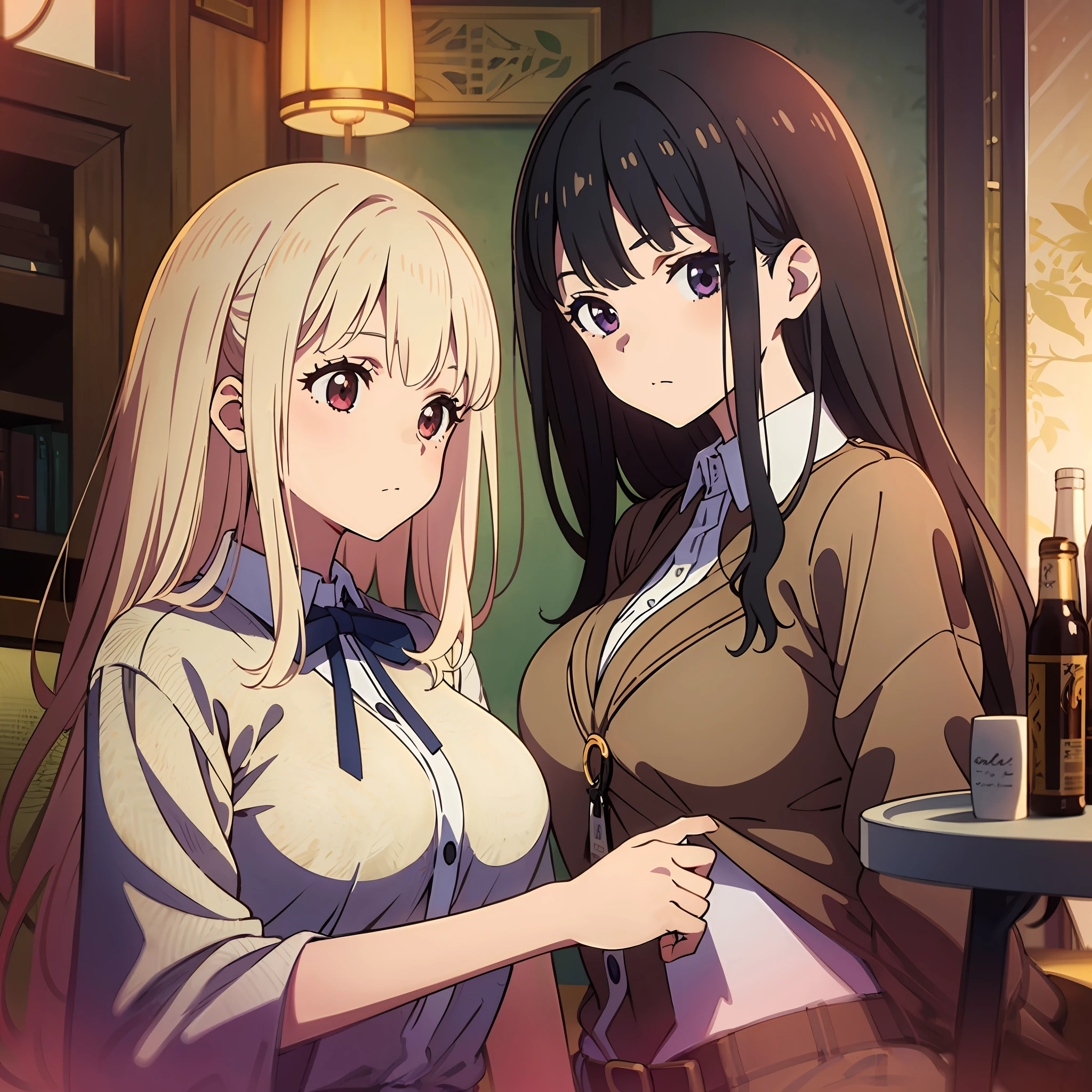 (Masterpiece), (Best quality),
2girls,