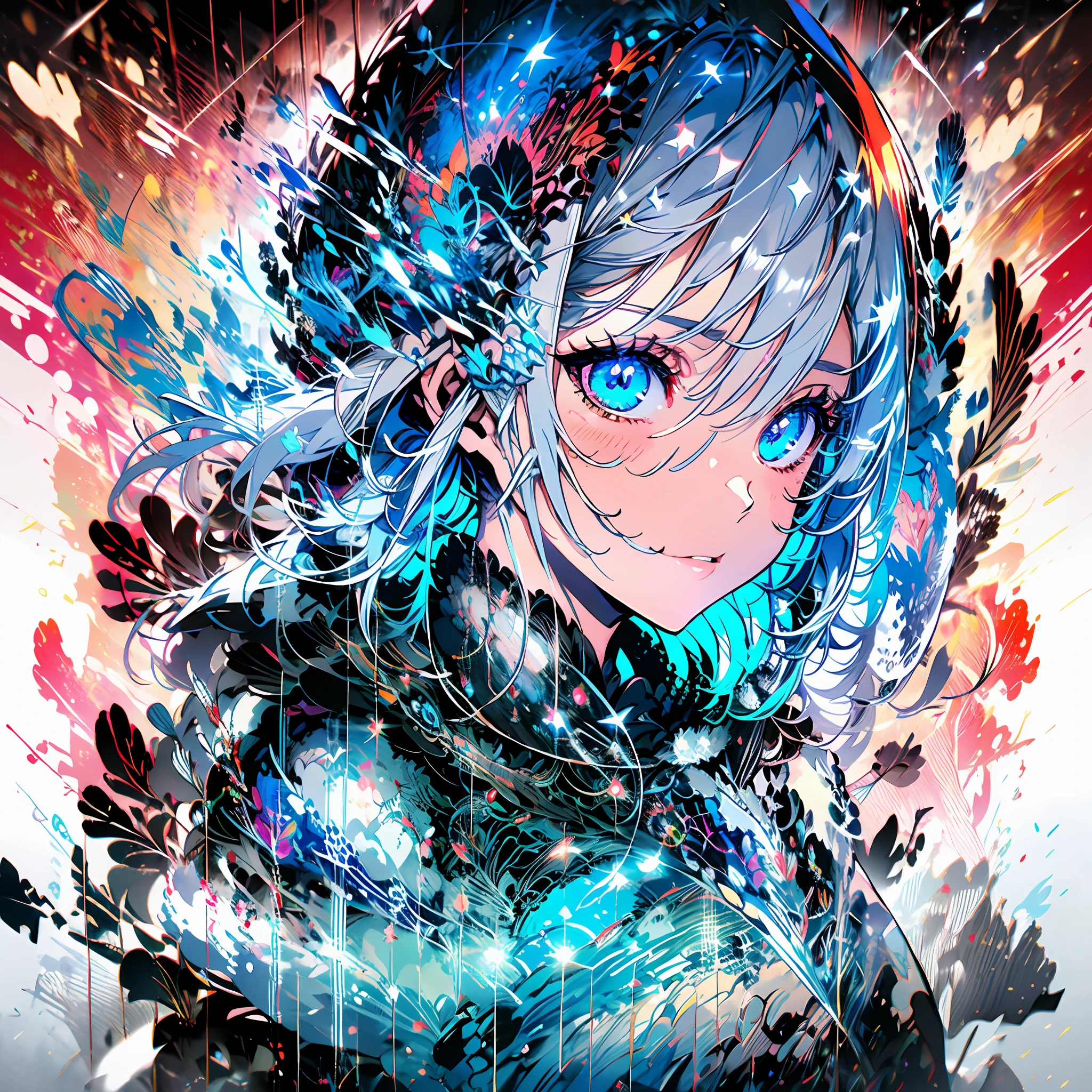 (absurdres, highres, ultra detailed),(Masterpiece, best quality:1.2), midjourney,close up shot, beautiful face,1girl,solo, power of time,white hair,long hair,red and purple eye's, beautiful,time of cronos, wearing a white outfit, mythical power's, fantasy, highest quality digital art,highly detailed eyes,blue flames