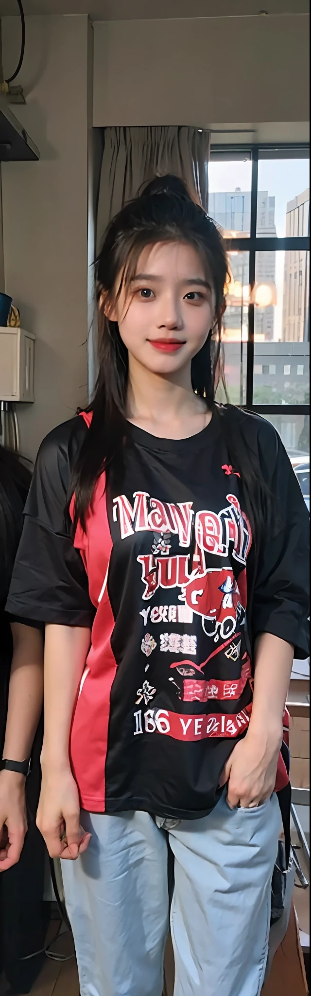 Large of breast:1.4),(shirt:1.4),(Best quality,Masterpiece,超高分辨率,(Photorealistic:1.4),1girll,(16 years old:1.4),(Long hair:1.6)