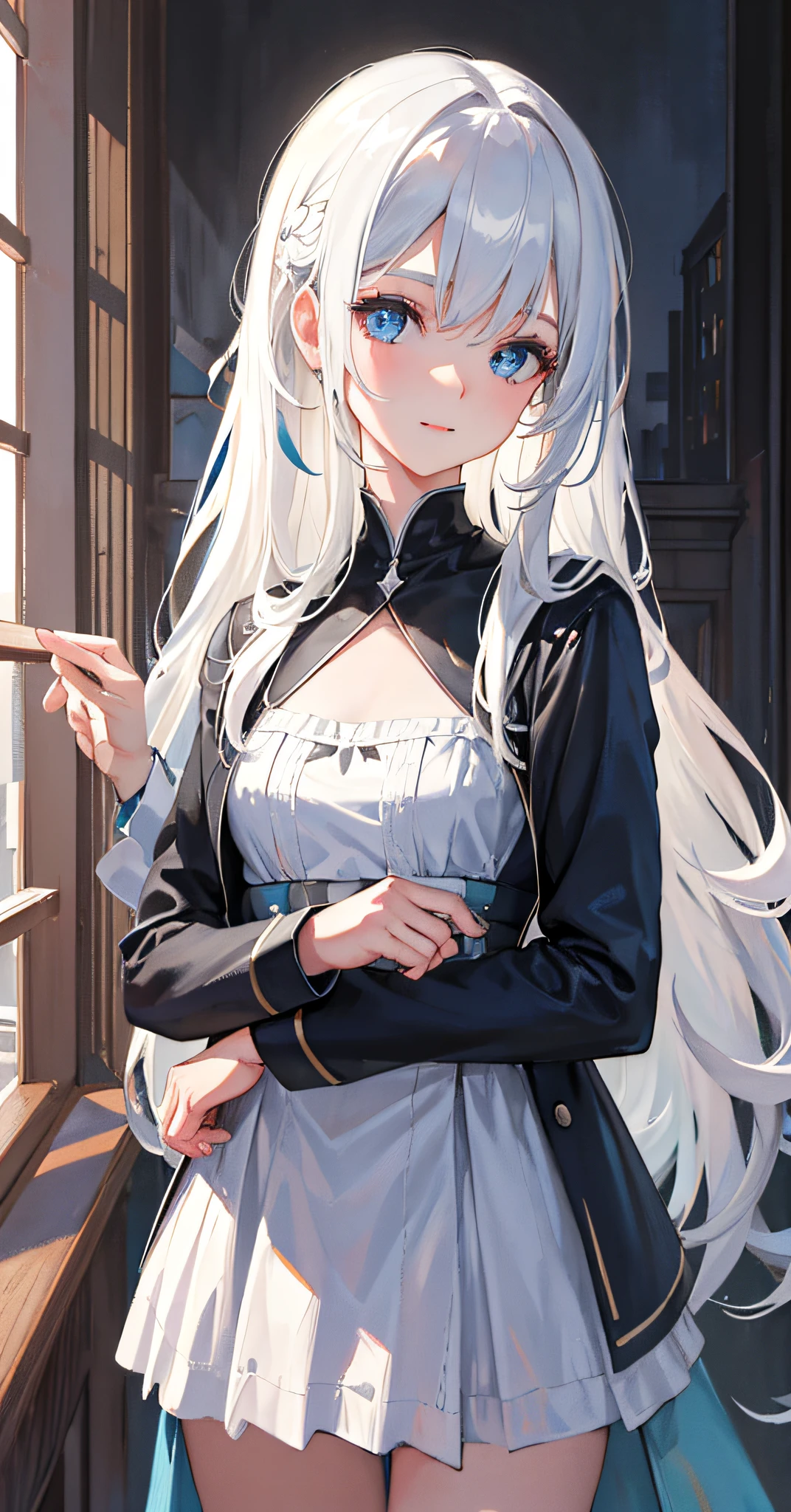 (1girl),cetus,coda,masterpiece,bestquality,girl,solo,verylonghair,gradienthair,platinumblondehair,blueeyes,whitekneehighs,dark,handinownhair,lightsmile,flowerfield,tartan,,agirl,Long hair,8k,bestquality,masterpiece,ultrahighres,RAWphoto,,ultra-detailed,cinematiclighting,detailedlight,finelydetail,bestshadow,incrediblyabsurdres,realistic,photo,real,whitegloves