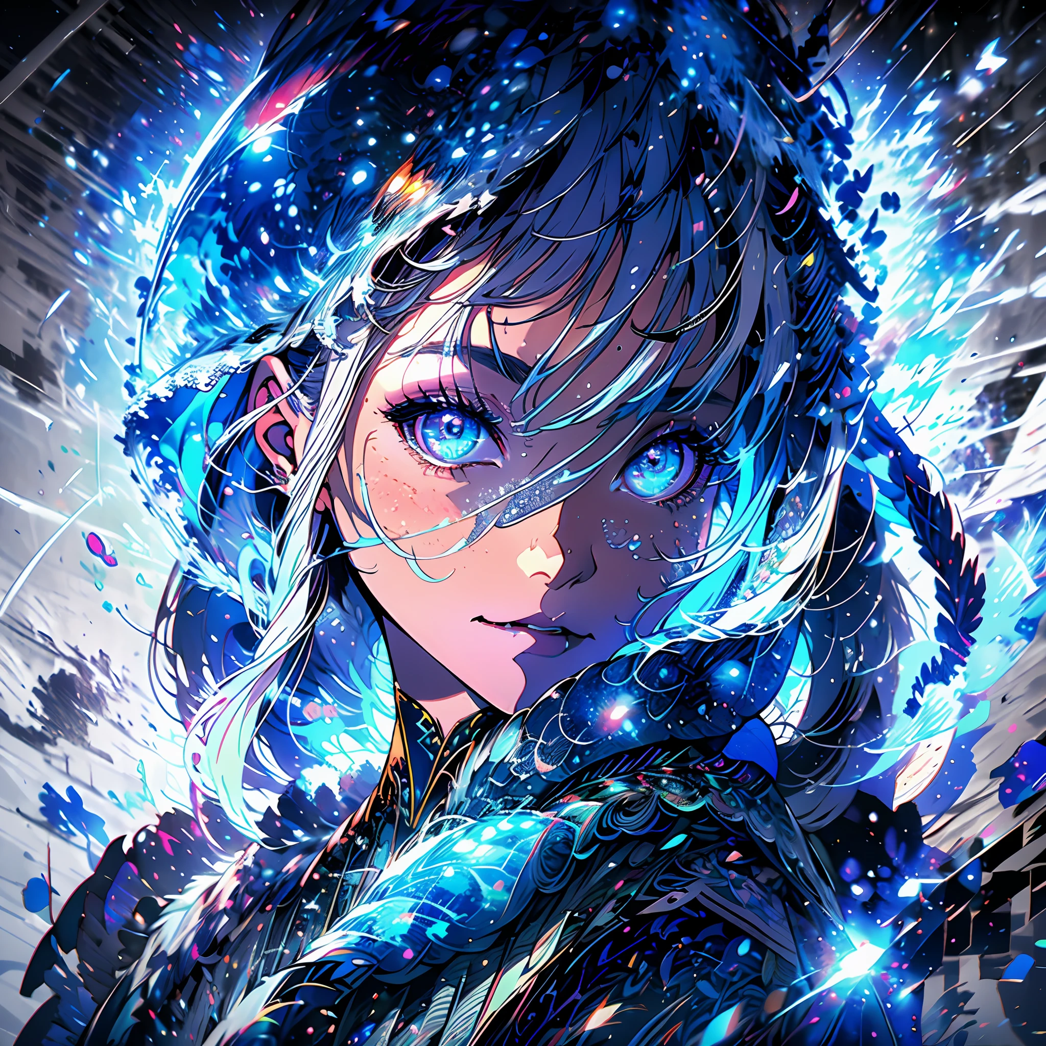 (absurdres, highres, ultra detailed),(Masterpiece, best quality:1.2), midjourney,close up shot, beautiful face,1girl,solo, power of time,white hair,long hair,red and purple eye's, beautiful,time of cronos, wearing a white outfit, mythical power's, fantasy, highest quality digital art,highly detailed eyes,blue flames