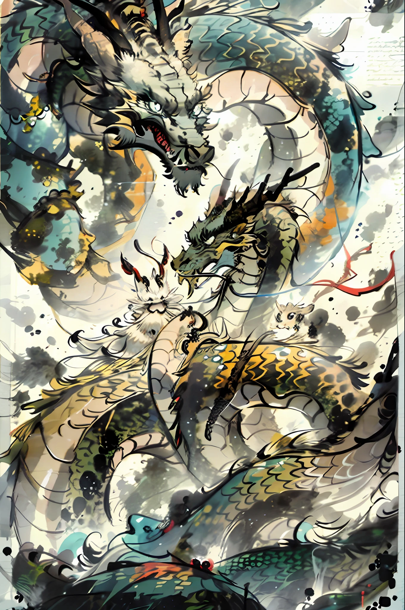 chinesedragon,water ink