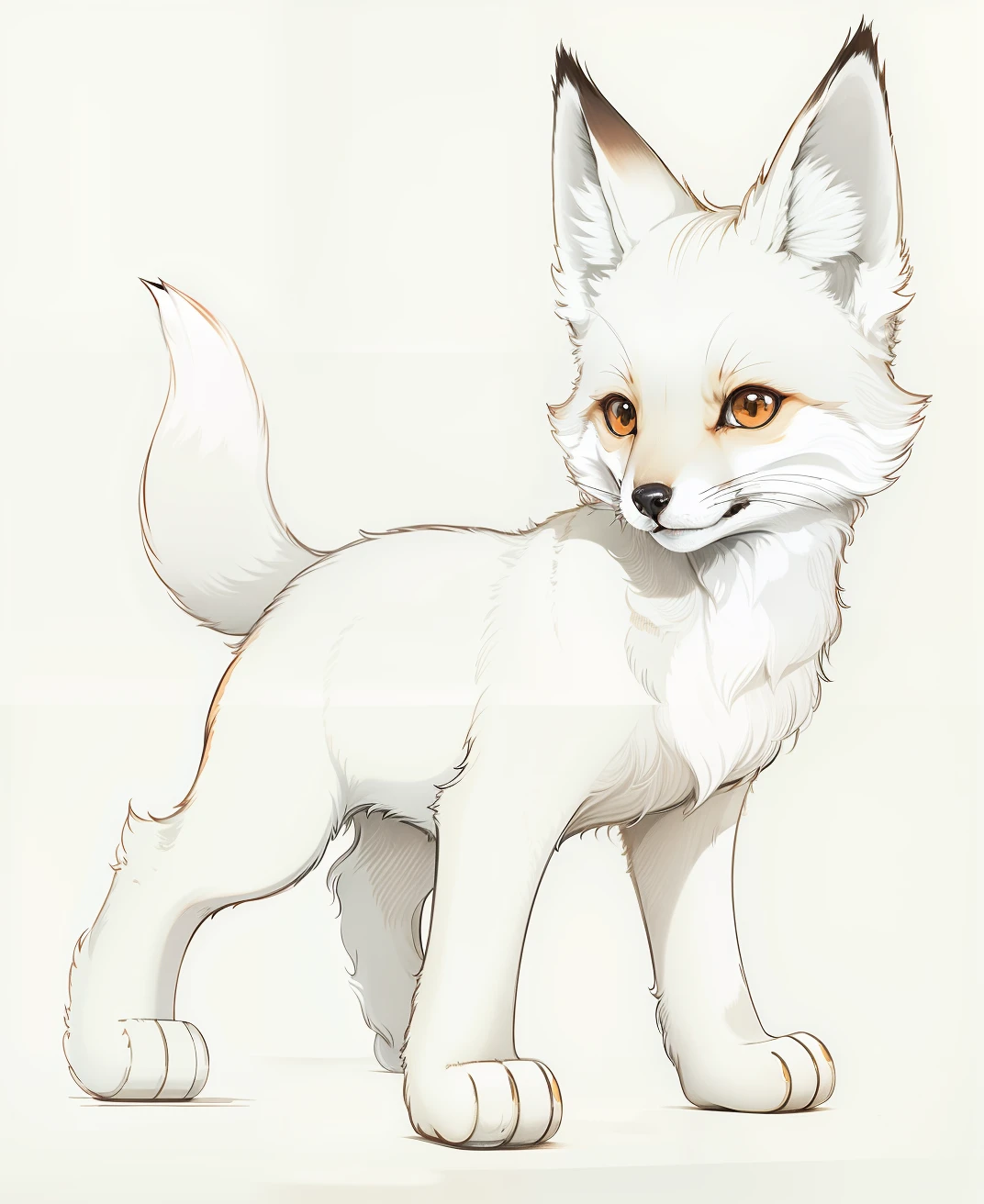anime style fox, cute, cheerful, oil painting --auto