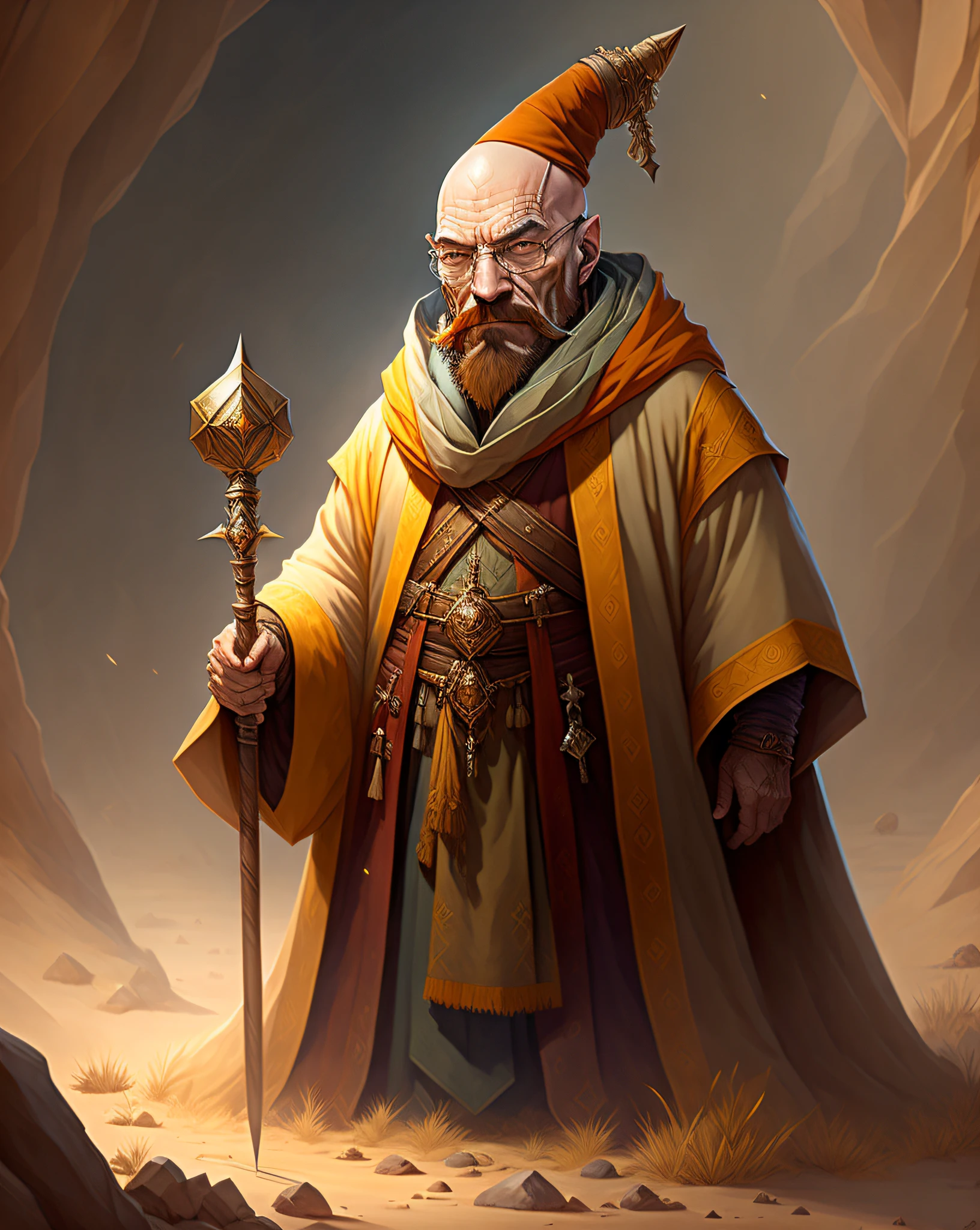 Walter White, ancient wizard with a staff that reveals secrets to the universe, artstation hall of fame gallery, editors choice,