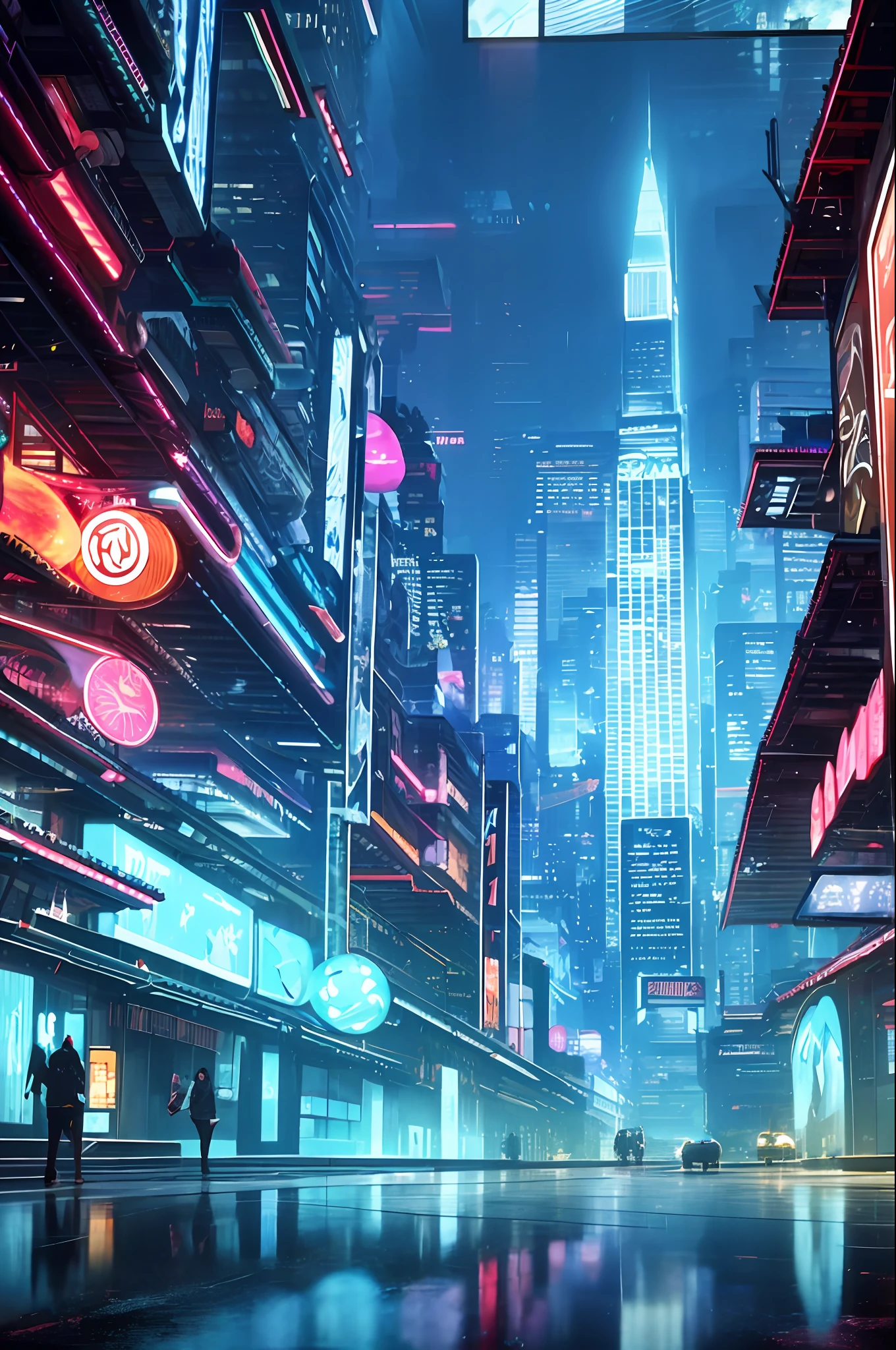 Style: Concept art. The scene: Futuristic cityscapes with towering skyscrapers and sleek aerodynamic vehicles speeding through the air. High-resolution OLED GUI interfaces in the building's windows are filled with transparent data visualization infographics showing everything from weather patterns to traffic flow. Colors are saturated and vibrant, with warm pinks and purples dominating the skyline. The overall effect is both beautiful and awe-inspiring.