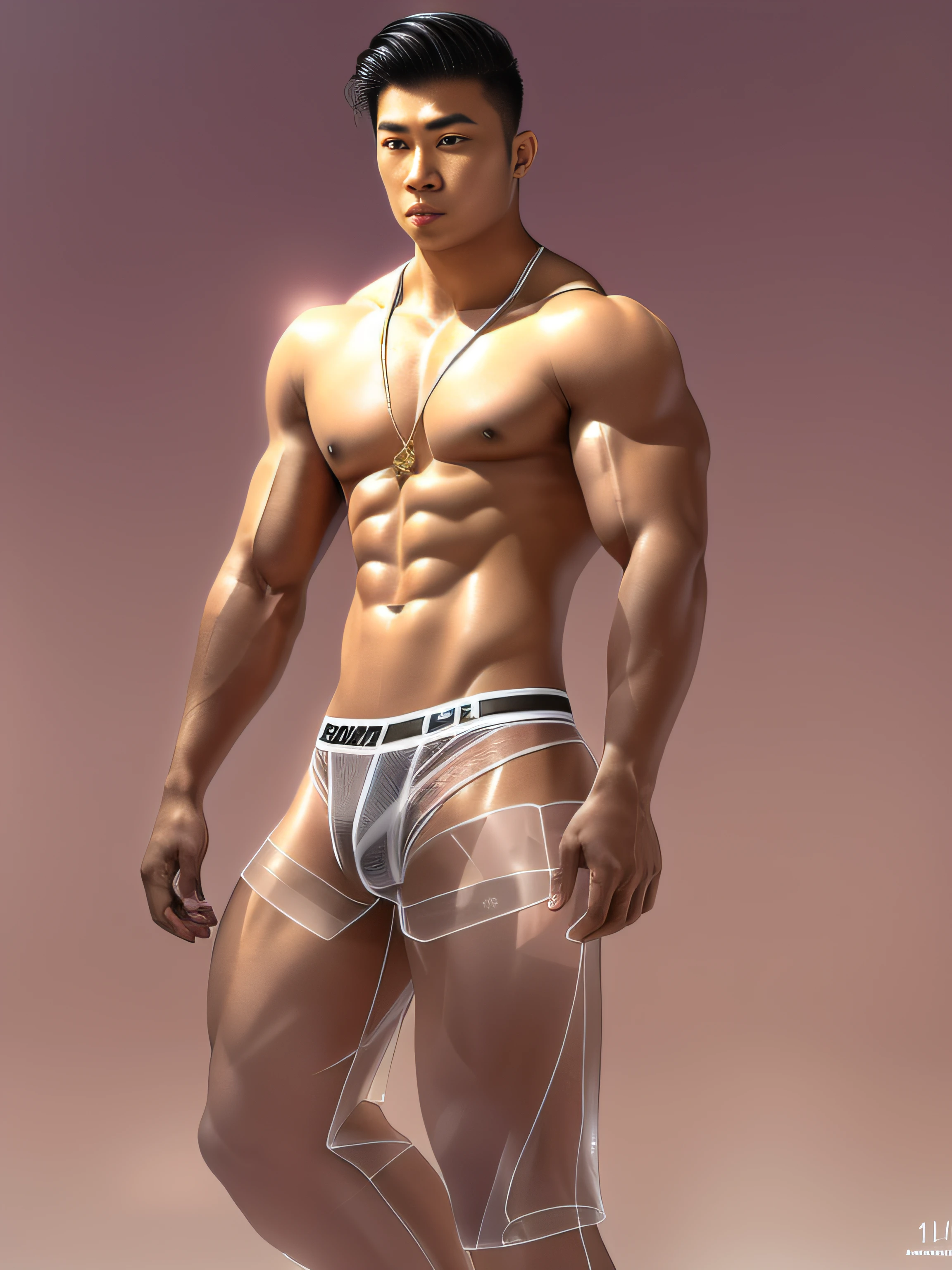 (Masterpiece, Best quality, offcial art, Aesthetic: 1.2), (Super detail), (Muscular macho，Clear plastic mini thong: 1.2) ((Short hair, Short beard: 1.3)) ((Short hair, Muscular 32 years old: 1.3)) Fine details, Most Best Illustration, hand-drawn high quality, (High contrast), (Clean lines: 1.3), (asian man，Naked muscle masculinity art), Line drawing, (Complex lines), Clear lines, Fractal art, , , (full-body portraits, see-through thong, Extreme close-up: 1.1), (Muscular man, White transparent thong: 1.4) (Continuous golden desert Gobi background: 1.3), The perfect feature of a supermodel, whole body show (Short hair, Asian male supermodel), Thong boy, Surround composition, Perfect chest and abs, Mysterious night, Extremely provocative and sexy (Add details), (Detailed background: 1.2), (core,), high resolution, Extreme detail ((Asian male supermodel，Super art, Wear only a pair of white transparent thongs, Internal genital structures can be seen: 1.4)) ((Full body display, Extreme detail display: 1.3))