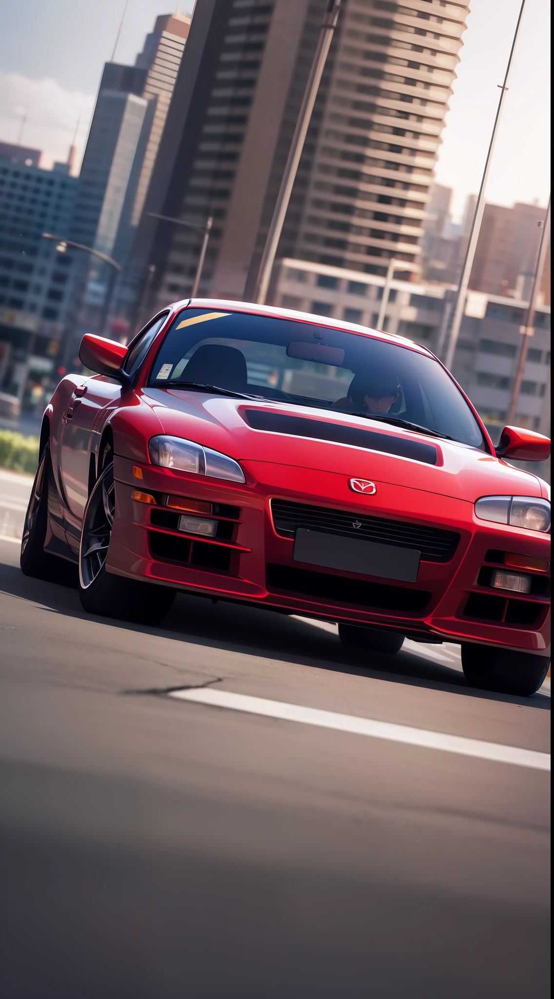 Make a mazda model rx7 in a photography studio