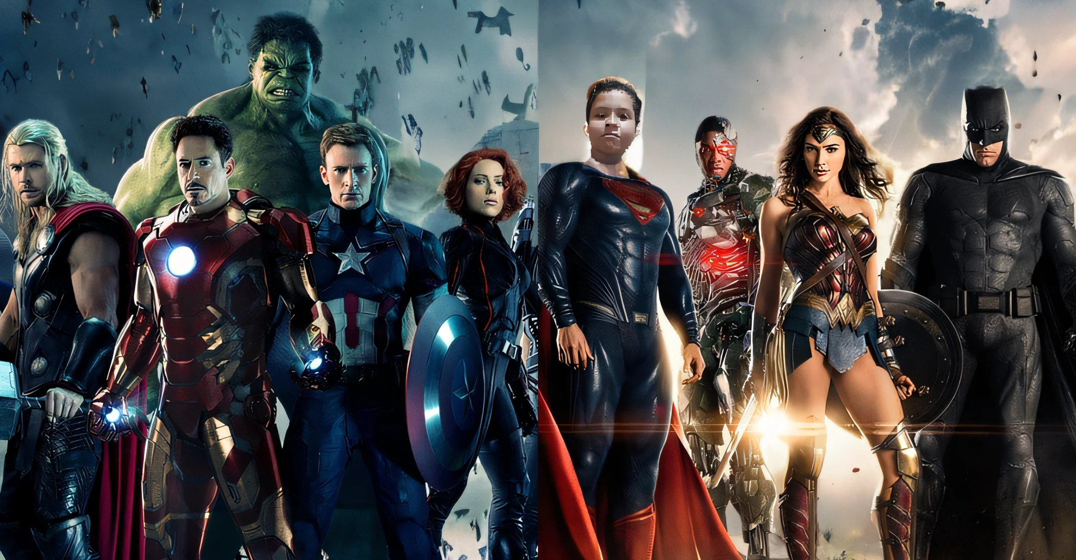 A group of superheroes facing a storm, DC vs Moda Marvel, Fotografia MCU, sem texto, No estilo da Marvel e DC, Estilo MCU, super herois, superhero movie, marvel cinematic universe, Filme da Marvel, Mcu, Vingadores, filme dos vingadores, Marvel: Cinematomática, Imagens de filmes da Marvel, marvel superhero, No filme dos Vingadores, Trajes da Marvel, Efeitos MCU, Super heroes