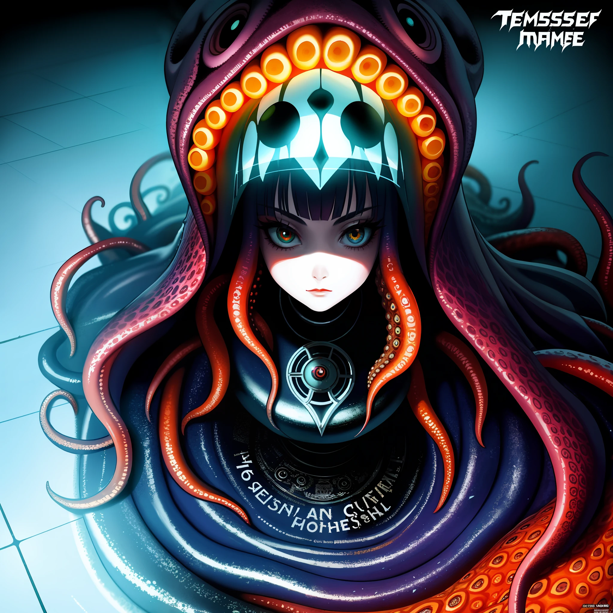 tmasterpiece,A beautiful girl wrapped in tentacles,Cunning characters,
Featured Dark Academy,iconic album covers,Cthulhu,Daniel Gerkhaz style ,Surrealist comic book style ,fisheyelens,Limit the viewing angle