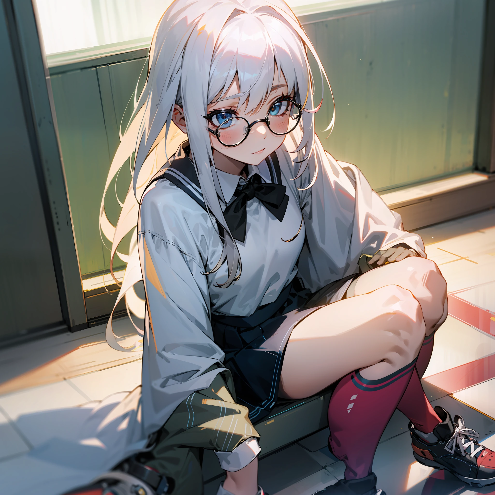 Sit on your knees on the floor with your legs