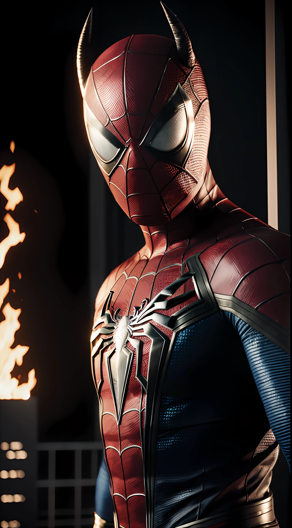 angry devil spiderman, octane render, unreal engine, highly detailed, intricate