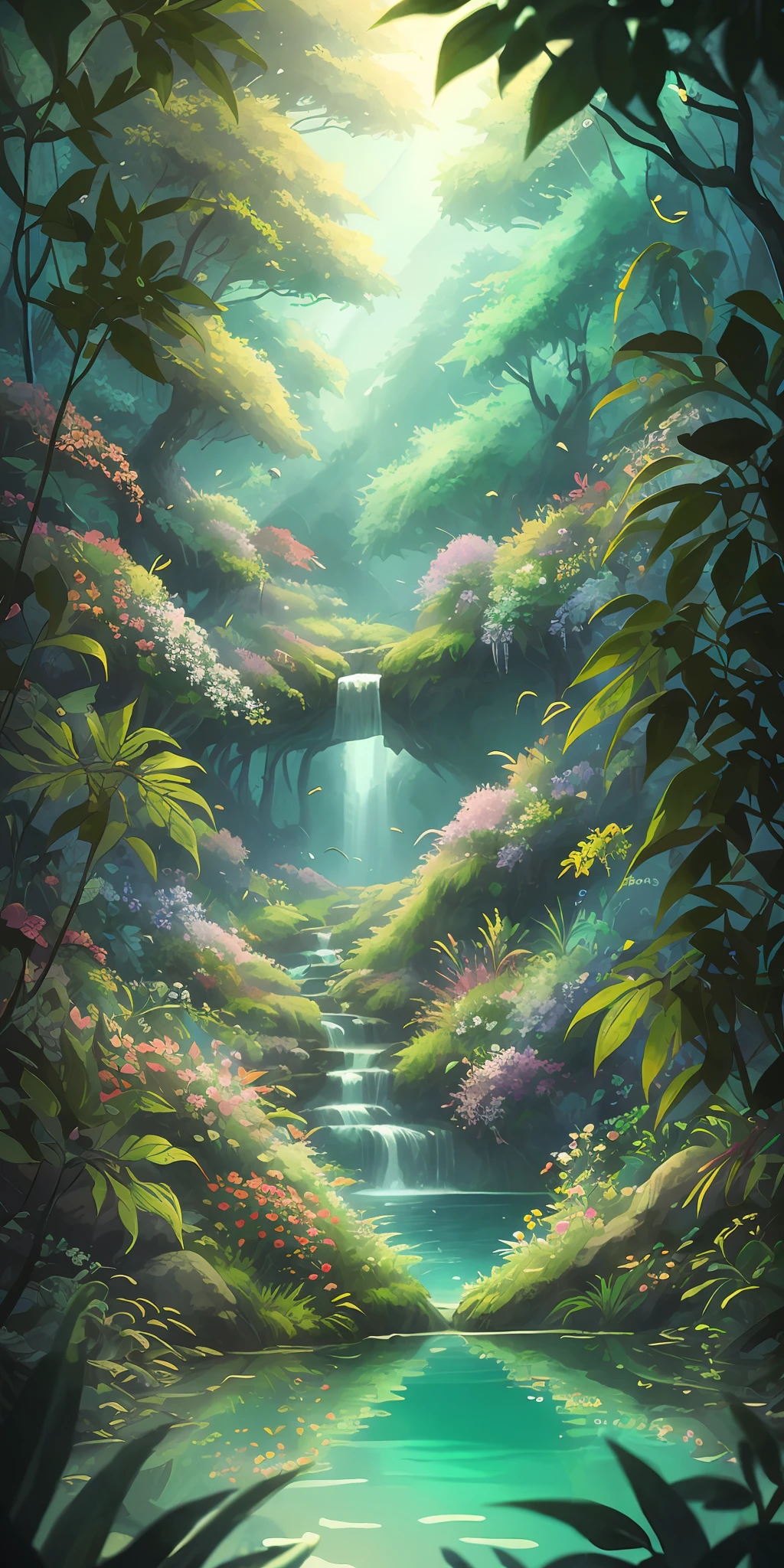 tmasterpiece,best qualtiy,(The is very detailed的 CG unified 8k 壁纸),(best qualtiy),(Most Best Illustration),(Best shadow),Glowing elves with glowing fawns,Drinking water in the pool,Natural elements of forest theme。Mysterious Forest,Beautiful forest,naturey,surrounded by flower,Delicate leaves and branches are surrounded by fireflies(nature elements),(Jungle theme),(Foliage),(tree branch),(glowworm),(Particle effect)and other 3D,rendering by octane,Ray traching,ultra-detailliert,fawn --v6