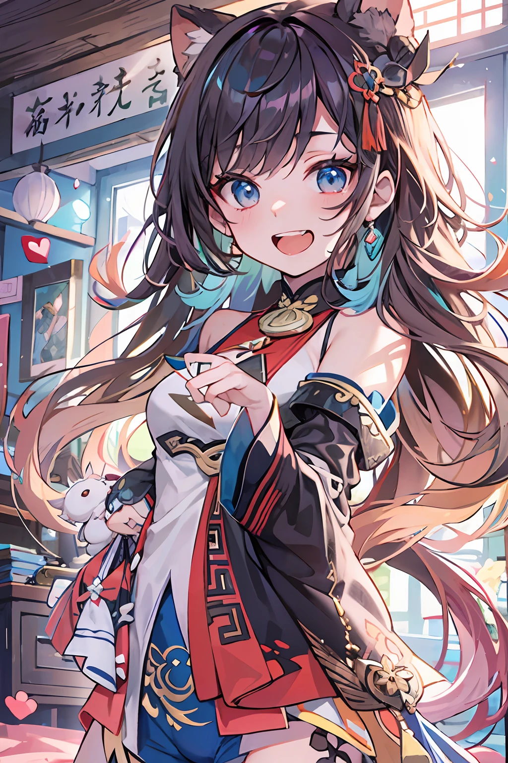 tmasterpiece,best qualtiy,4K,ultra - detailed,finely detailed face and eyes,cinmatic lighting,Sunlight through the window,Viewer at the top, Gan Yu\(Genshin Impact\),blue hairs,pyjamas,((dark circles around the eyes)),A sleepy girl yawns on the bed in her bedroom,UHR, with her mouth open, (Speaking heart:1.4)Eyebrows visible through hair,Gradient hair,grinning smile,long whitr hair,illustration,(Cover style:1.3),Fashionab,woman,with dynamism,posing on a,frontage,Colorful,dyna,Background with,element in,self-assured,Expressing the,halter,statement,Accessory windings,Runt,Touching pubic area,Scenes,text,Cover of a,boldness,attention-grabbing,titles,Fashionab,typeface,Catchy,titles,more big,Smart,modern day,Fashionab,focus-on、Fashionab、
