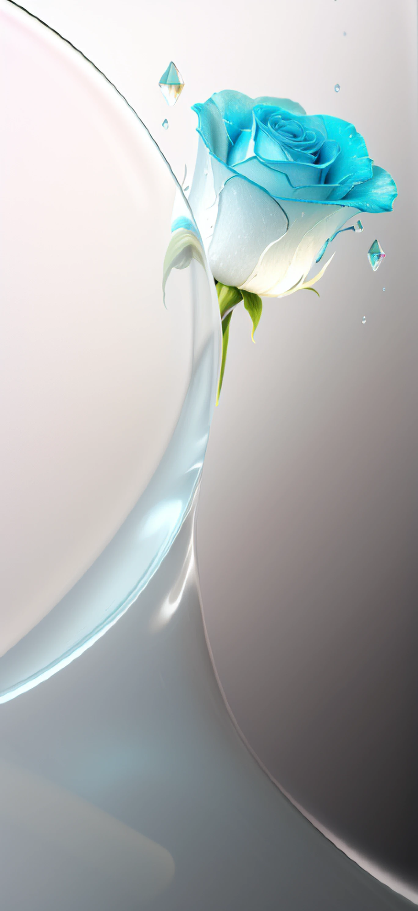 ((Glass texture)),Transparent texture,crystal-clear,Masterpiece high image quality,Rose flower,minimal style