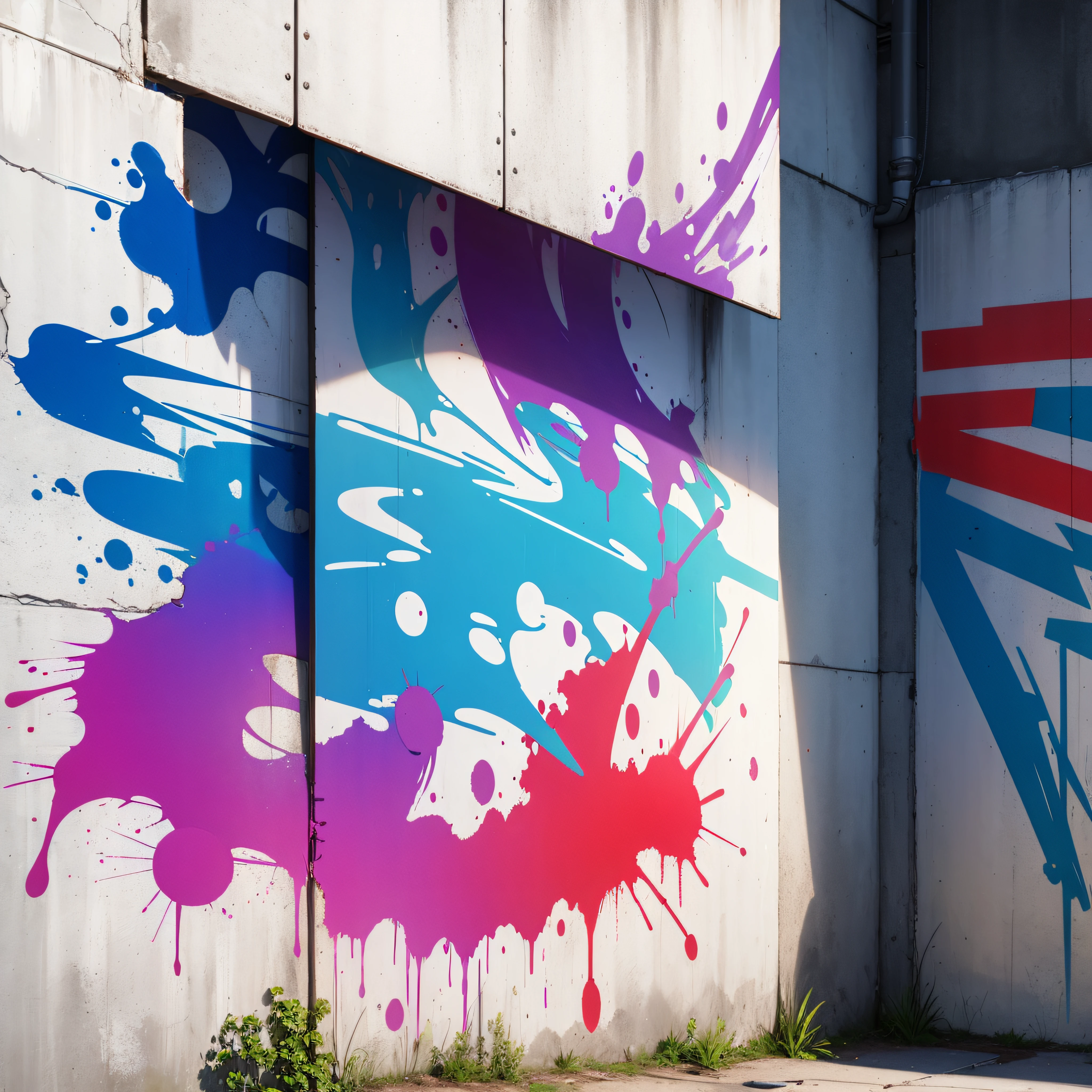 Back alley、Graffiti artist spray painted wall,paint splatter