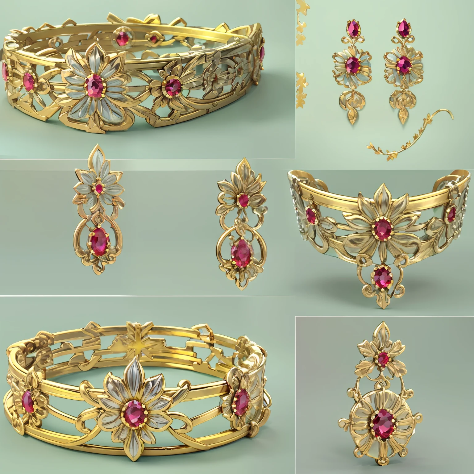 3D，Don't be characterized，jewely，plan，choker necklace，Set with rubies，A princess，royal house，Rich，atmospurate