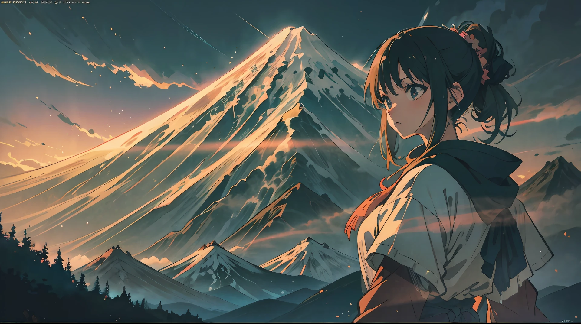 cyper punk female, neo Tokyo night, mountain fuji on the background, highly detailed, highly intricate, fine details, high resolution, incredible, anime, Digital 2D, animated by Kyoto Animation, Studio Ghibli, Miyazaki, AKIRA art style, beautiful, gorgeous, dramatic lighting, rule of thirds, perfect composition, trending on ArtStation --auto --s2
