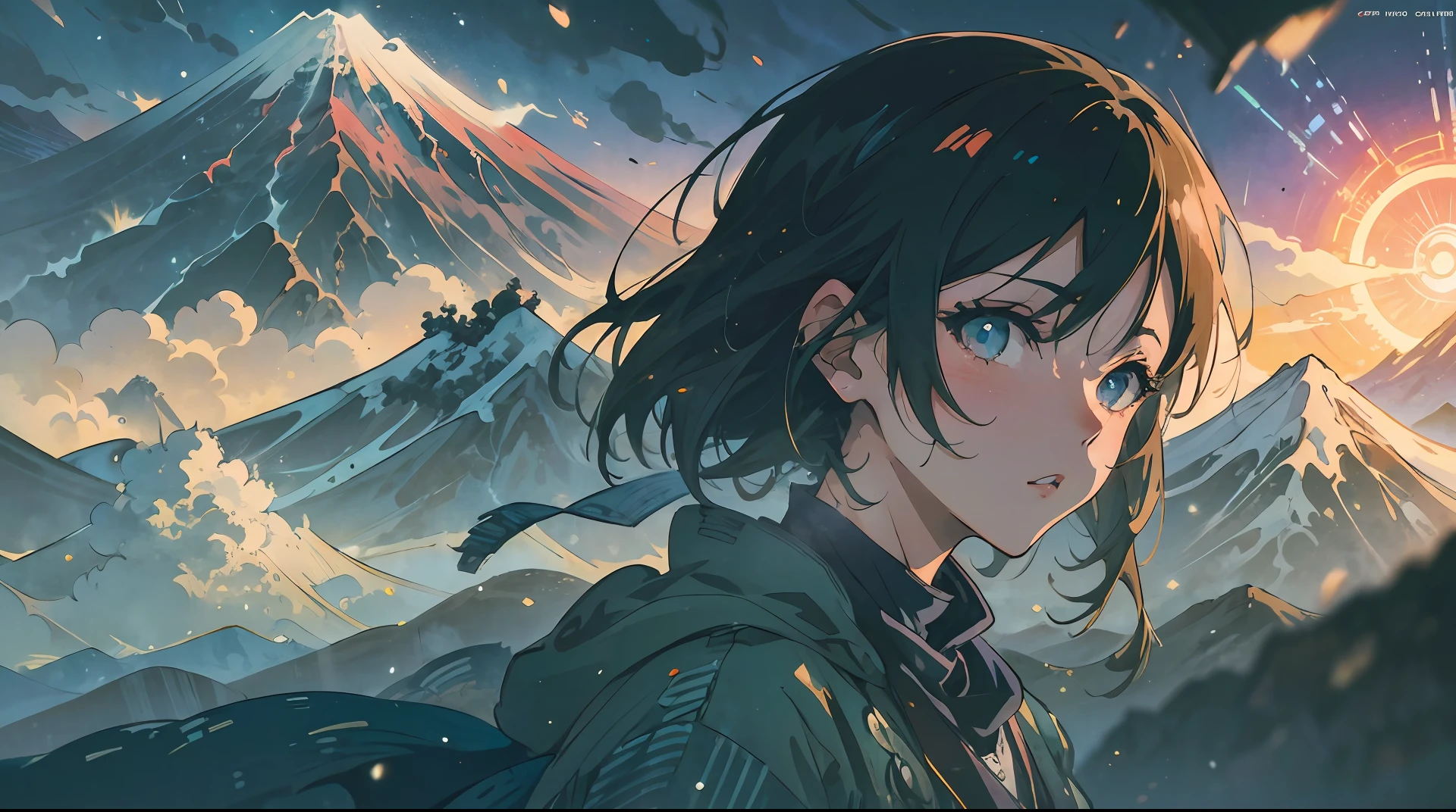 cyper punk female, neo Tokyo night, mountain fuji on the background, highly detailed, highly intricate, fine details, high resolution, incredible, anime, Digital 2D, animated by Kyoto Animation, Studio Ghibli, Miyazaki, AKIRA art style, beautiful, gorgeous, dramatic lighting, rule of thirds, perfect composition, trending on ArtStation --auto --s2