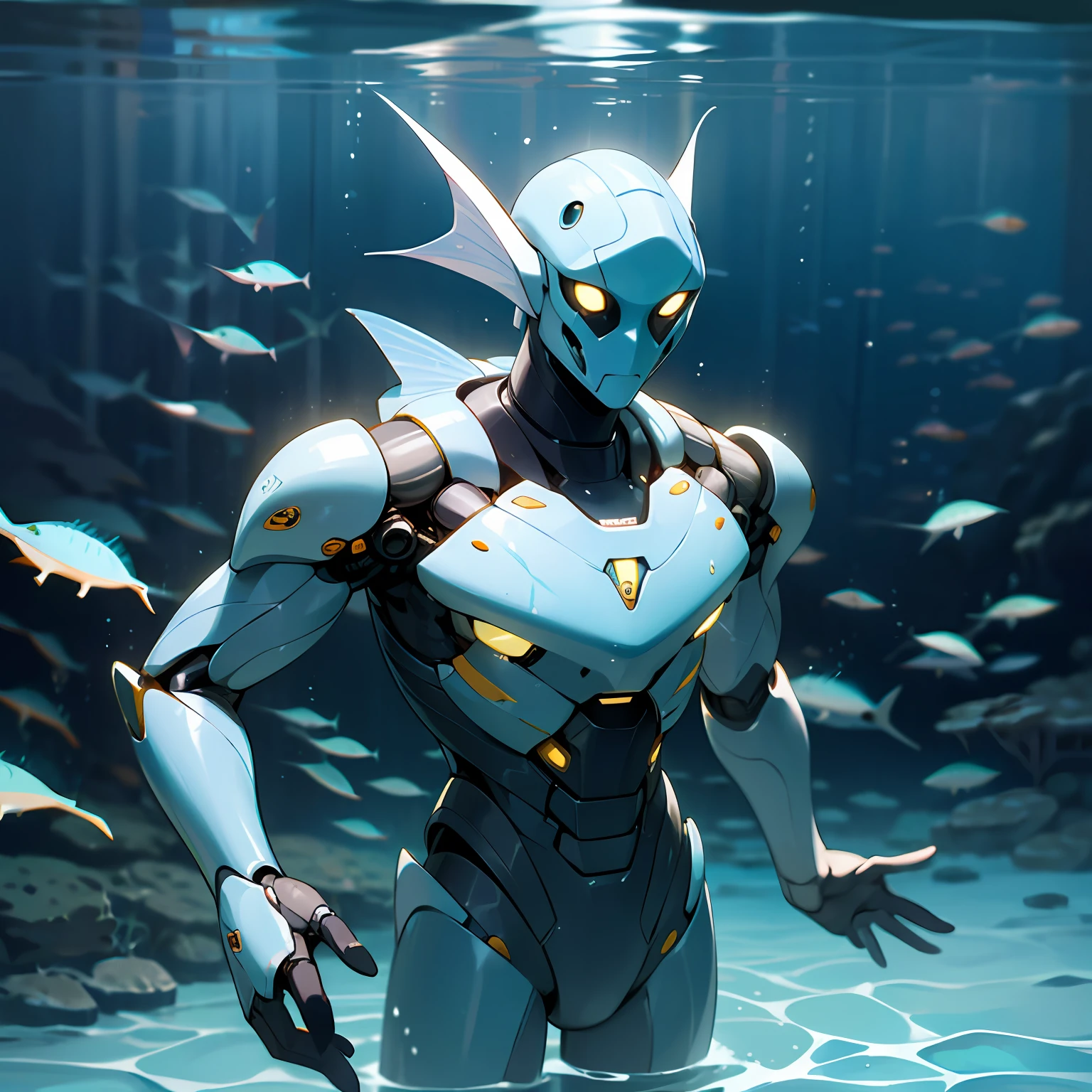 aquatic race, humanoid-looking, with differences in physical characteristics depending on the depth they live in the sea --auto