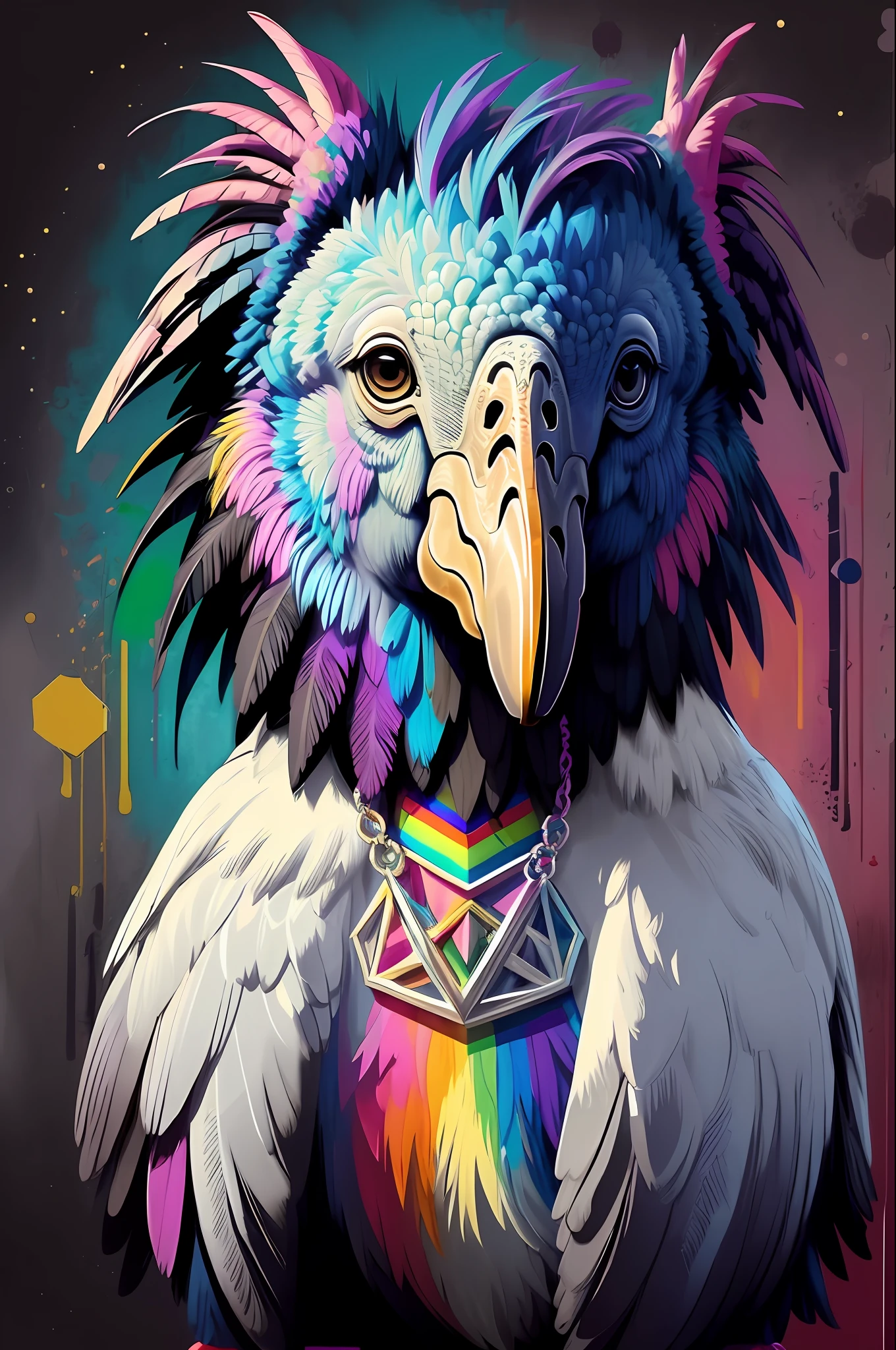 ; (California Condor (Gymnogyps californianus)),  Eduardo Kobra acolchoamento ,multidimensional geometric PORTRAIT wall, arte, chibi,
yang016k, lindo, colorido,
obras-primas, qualidade superior, melhor qualidade, arte oficial, beautiful and aesthetic,),  Eduardo Kobra acolchoamento ,multidimensional geometric PORTRAIT wall, arte, chibi,
yang016k, lindo, colorido,
obras-primas, qualidade superior, melhor qualidade, arte oficial, beautiful and aesthetic,