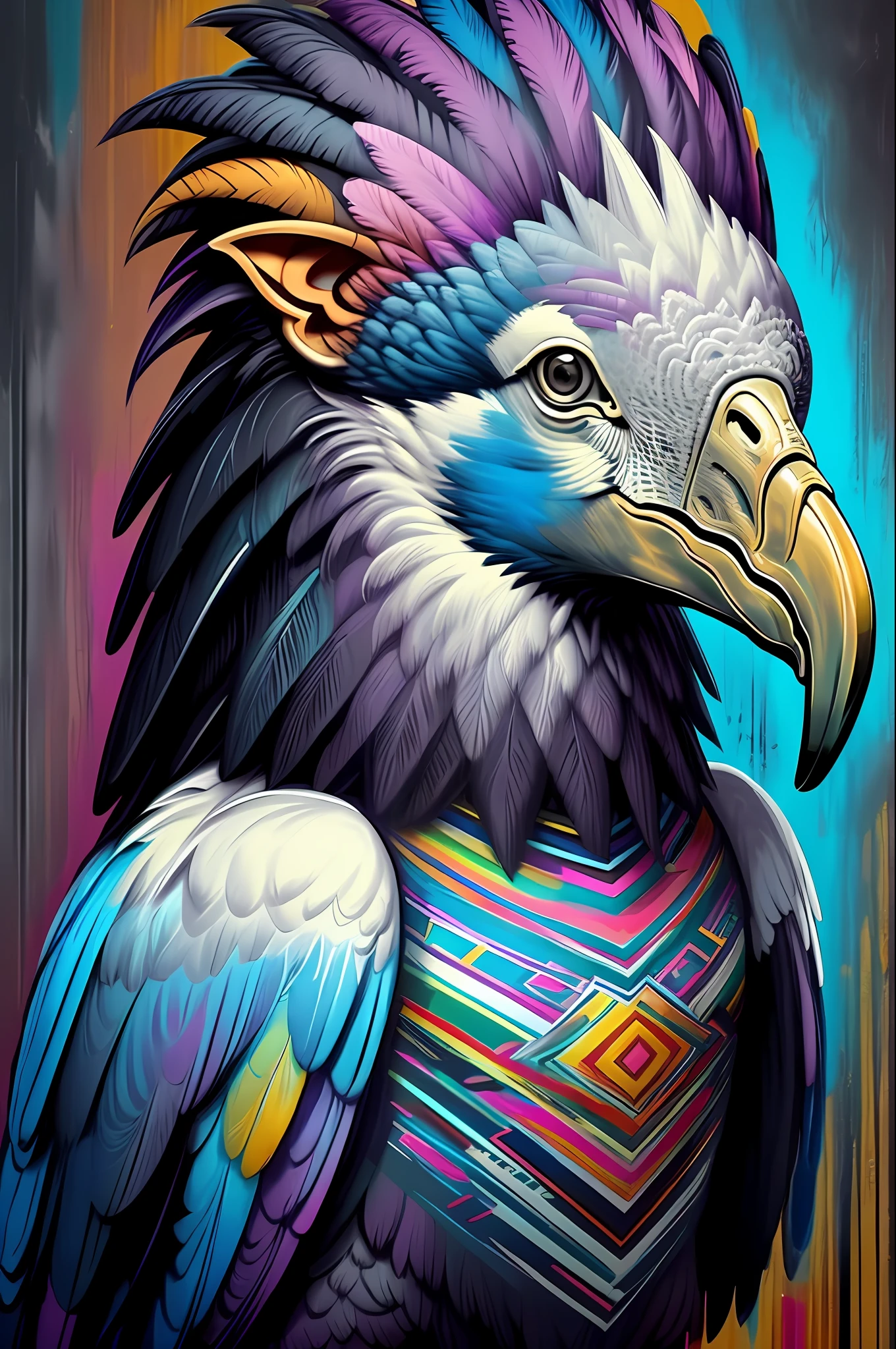 ; (California Condor (Gymnogyps californianus)),  Eduardo Kobra acolchoamento ,multidimensional geometric PORTRAIT wall, arte, chibi,
yang016k, lindo, colorido,
obras-primas, qualidade superior, melhor qualidade, arte oficial, beautiful and aesthetic,),  Eduardo Kobra acolchoamento ,multidimensional geometric PORTRAIT wall, arte, chibi,
yang016k, lindo, colorido,
obras-primas, qualidade superior, melhor qualidade, arte oficial, beautiful and aesthetic,