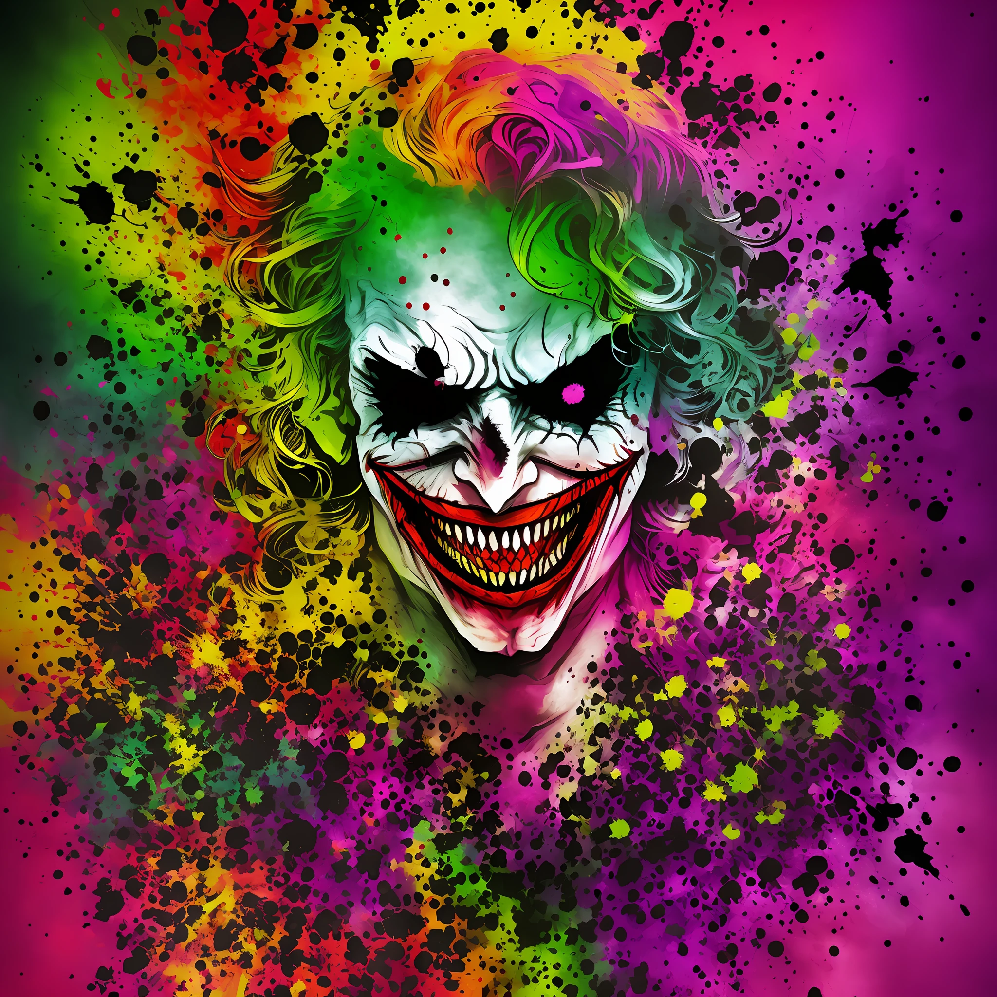 Color Explosion Happy Feel Good Joker Evil Horror Demon 666 Death Scary --auto --s2