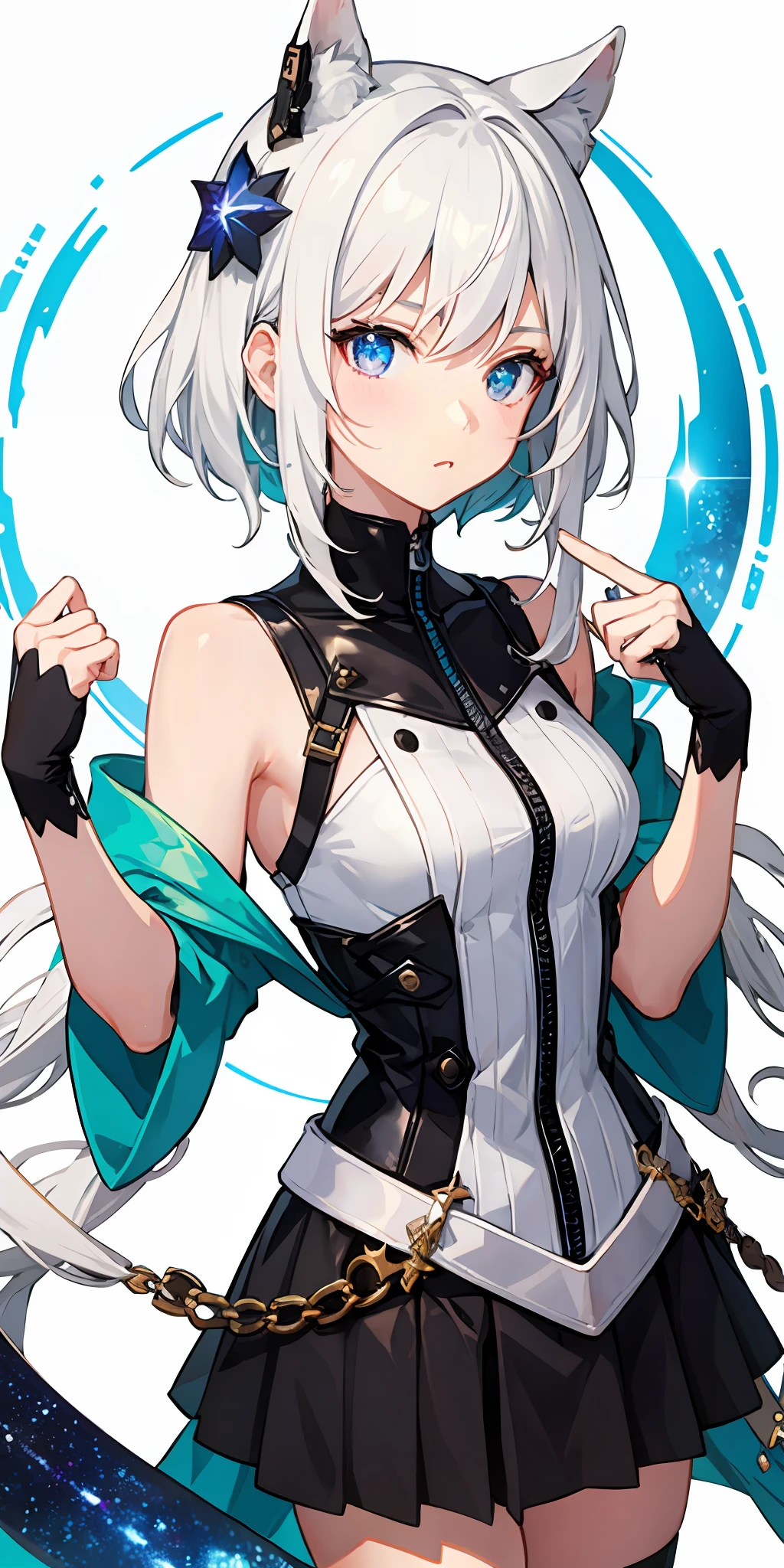 one girls、White hair、Galaxy